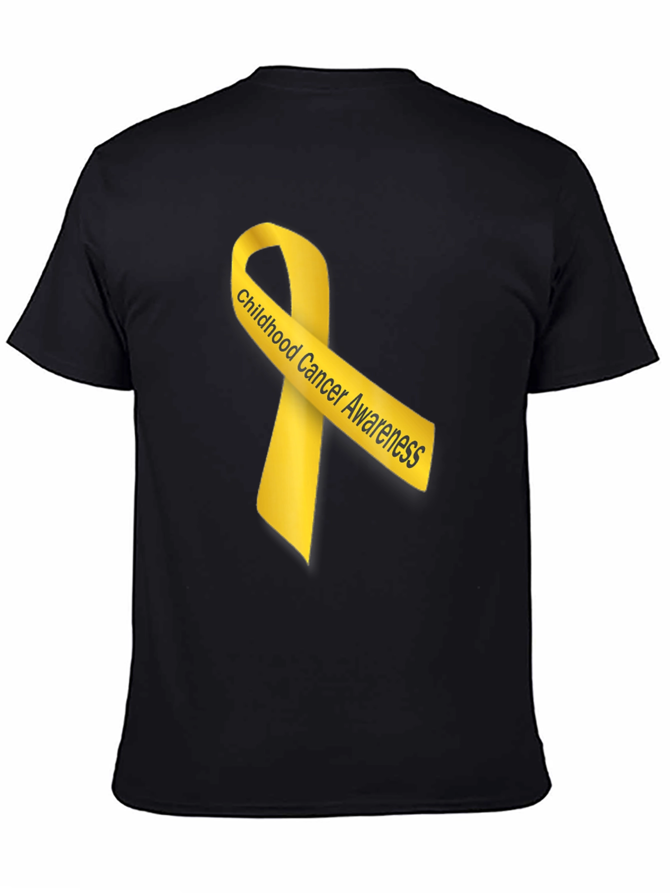 Childhood Cancer Awareness Ribbon Black T-Shirt