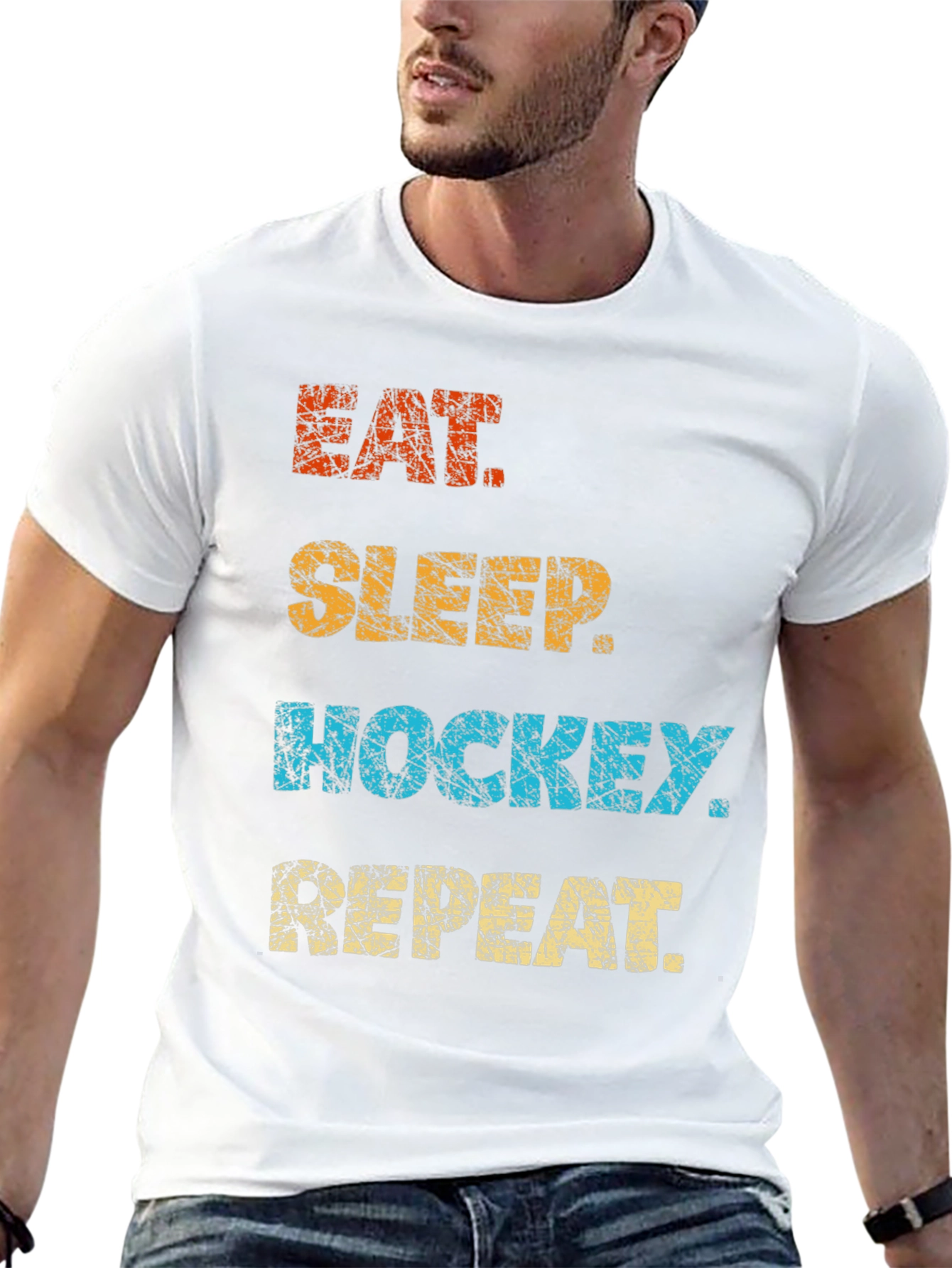 Eat Sleep Hockey Repeat Graphic T-Shirt