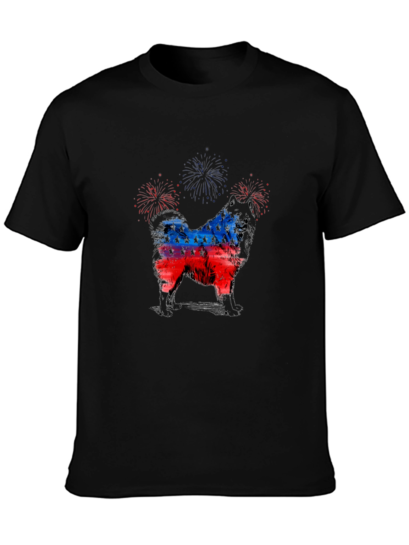 Patriotic Dog Fireworks T-Shirt