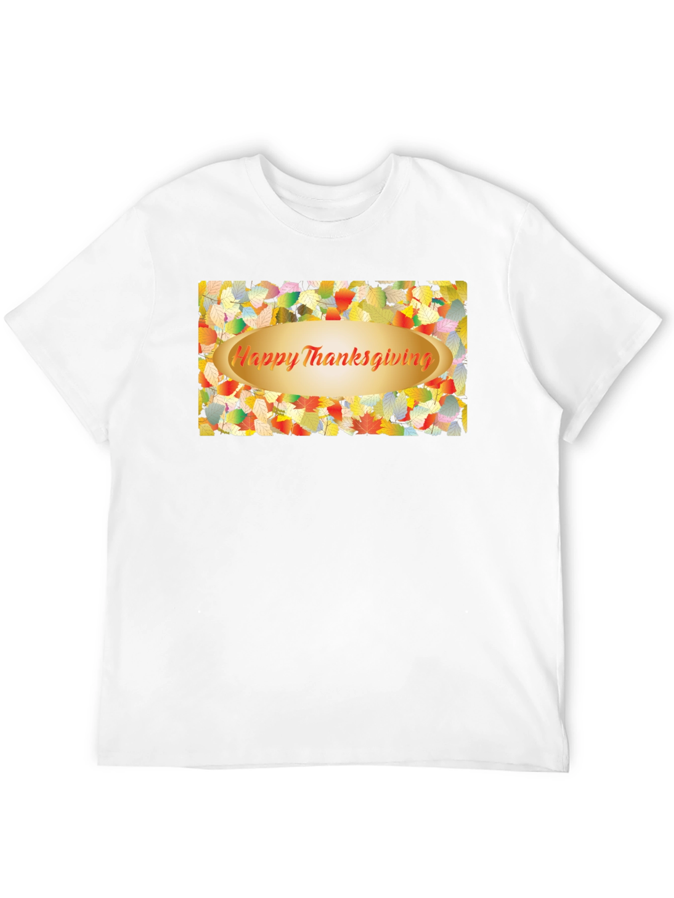 Thanksgiving Leaves Graphic Black T-Shirt