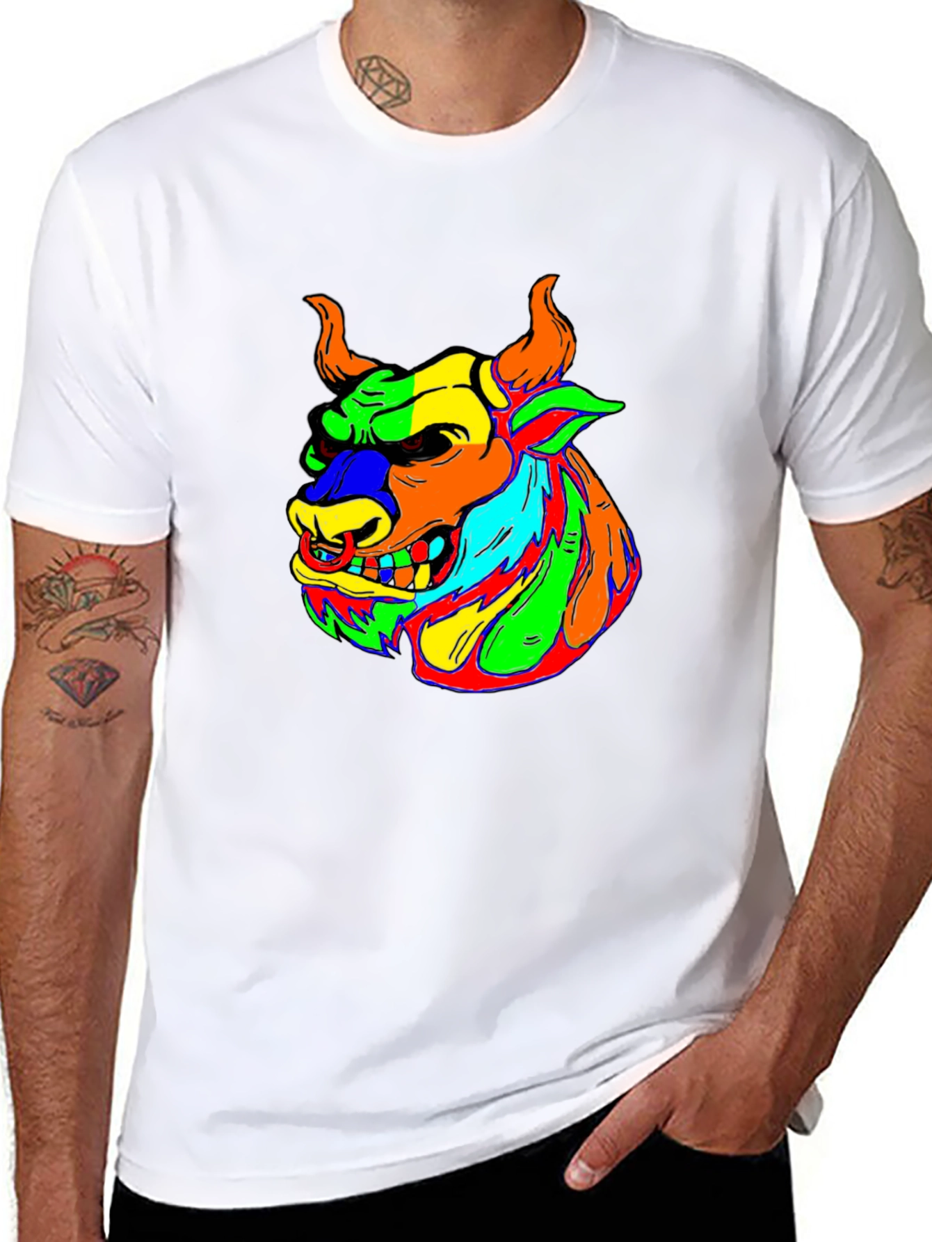 Vibrant Bull Graphic T-Shirt - Bold & Unique Design