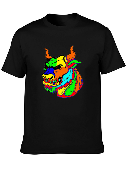 Vibrant Bull Graphic T-Shirt - Bold & Unique Design