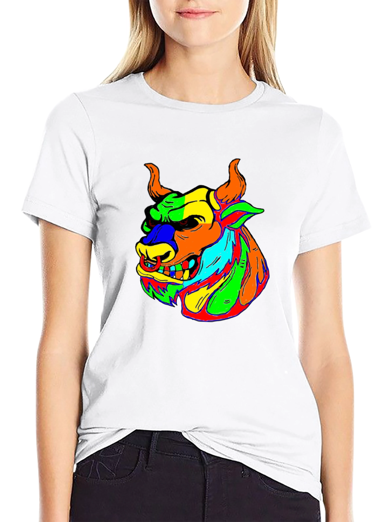 Vibrant Bull Graphic T-Shirt - Bold & Unique Design