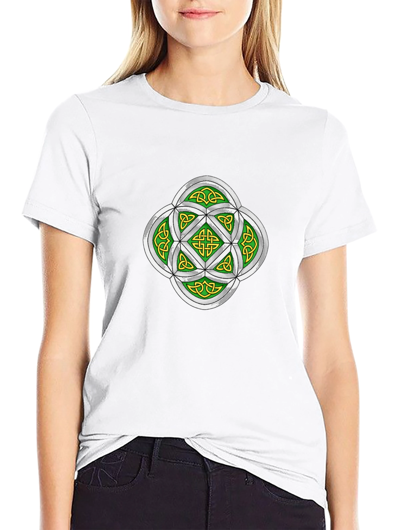 Celtic Knot Graphic Tee - Black Cotton T-Shirt