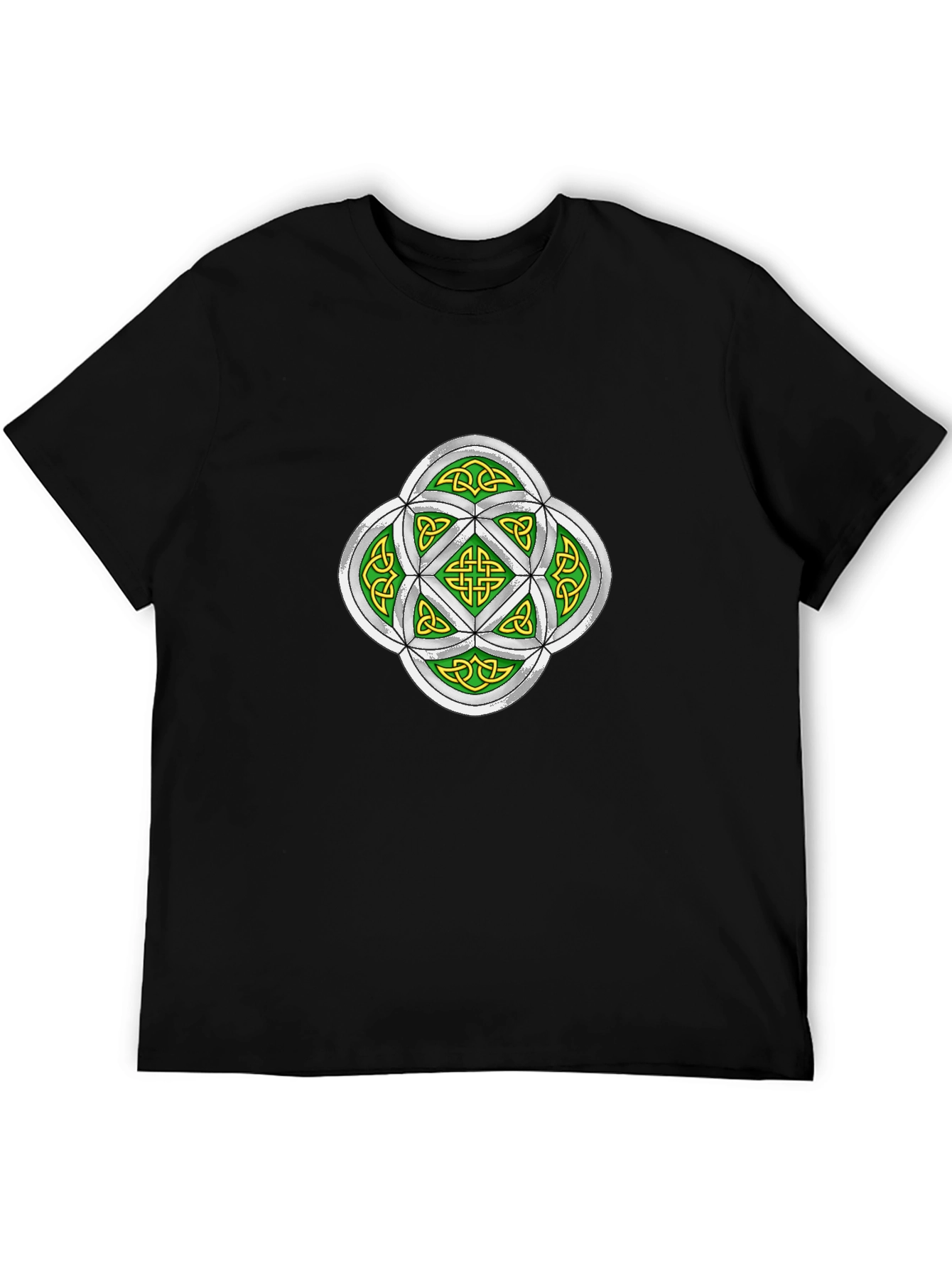 Celtic Knot Graphic Tee - Black Cotton T-Shirt