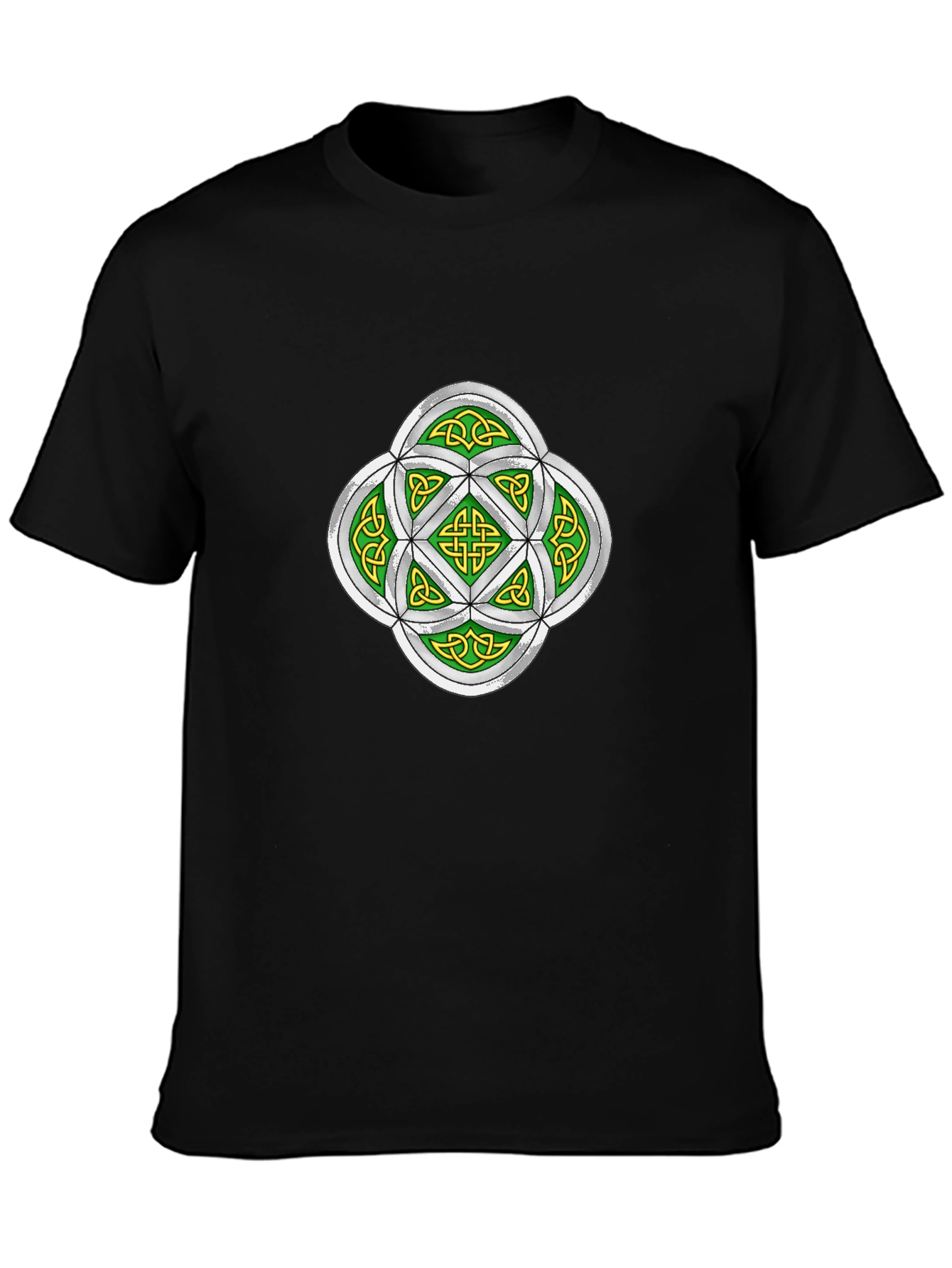 Celtic Knot Graphic Tee - Black Cotton T-Shirt