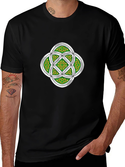 Celtic Knot Graphic Tee - Black Cotton T-Shirt