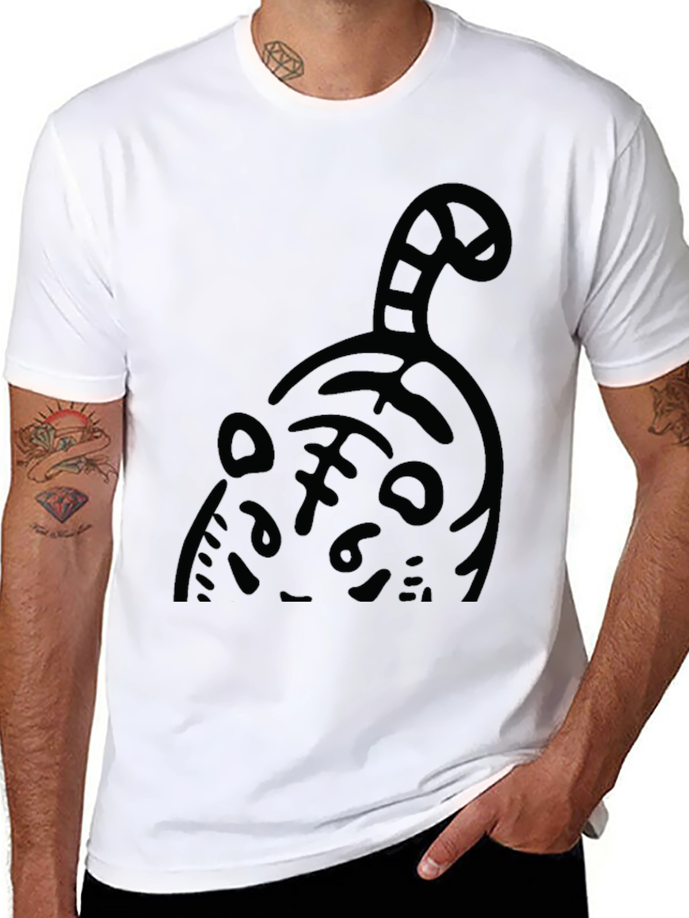 Cool Cat Graphic Tee - Black