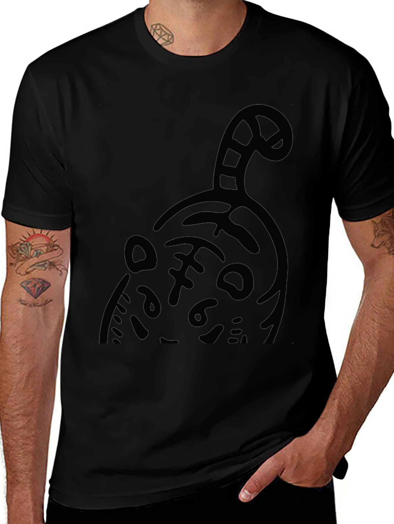 Cool Cat Graphic Tee - Black