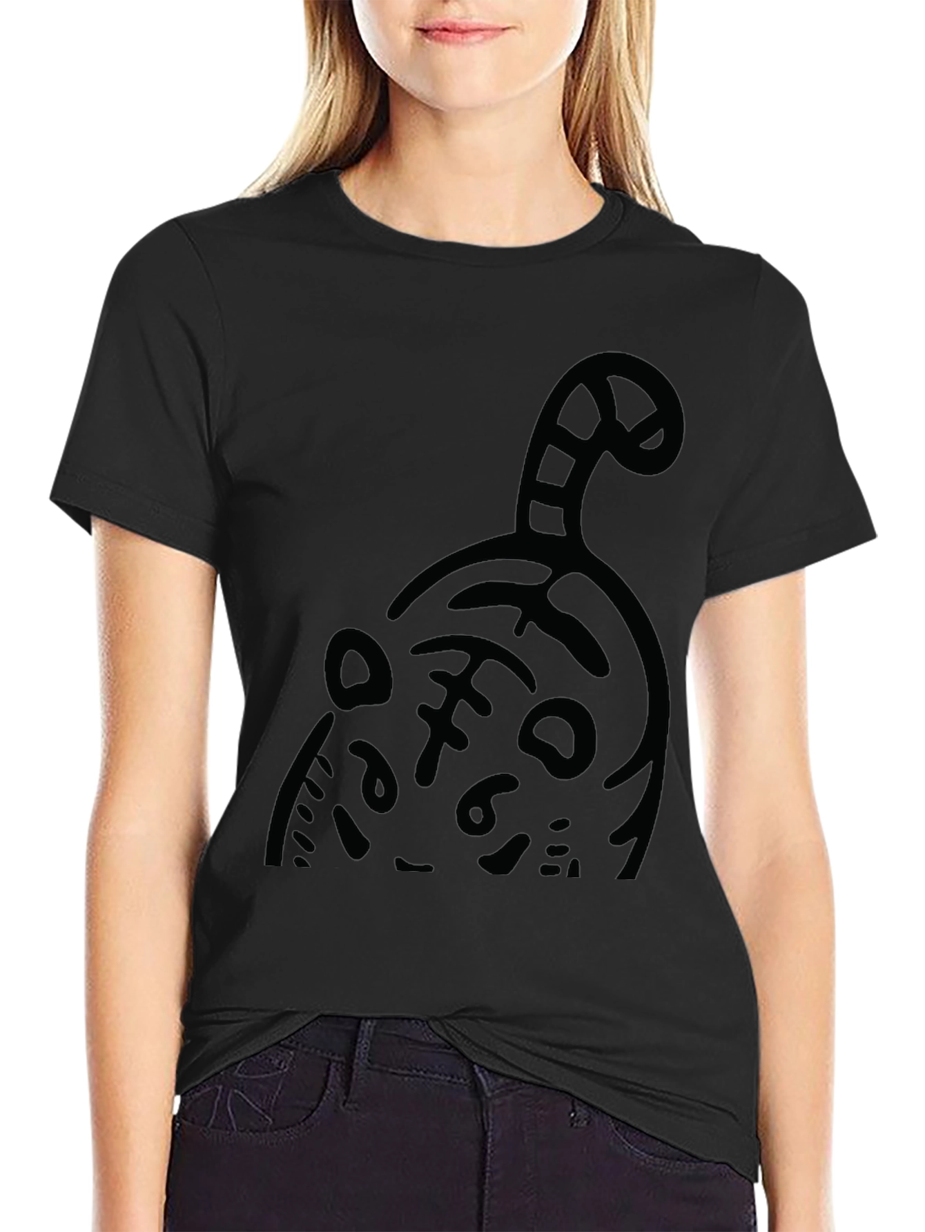 Cool Cat Graphic Tee - Black