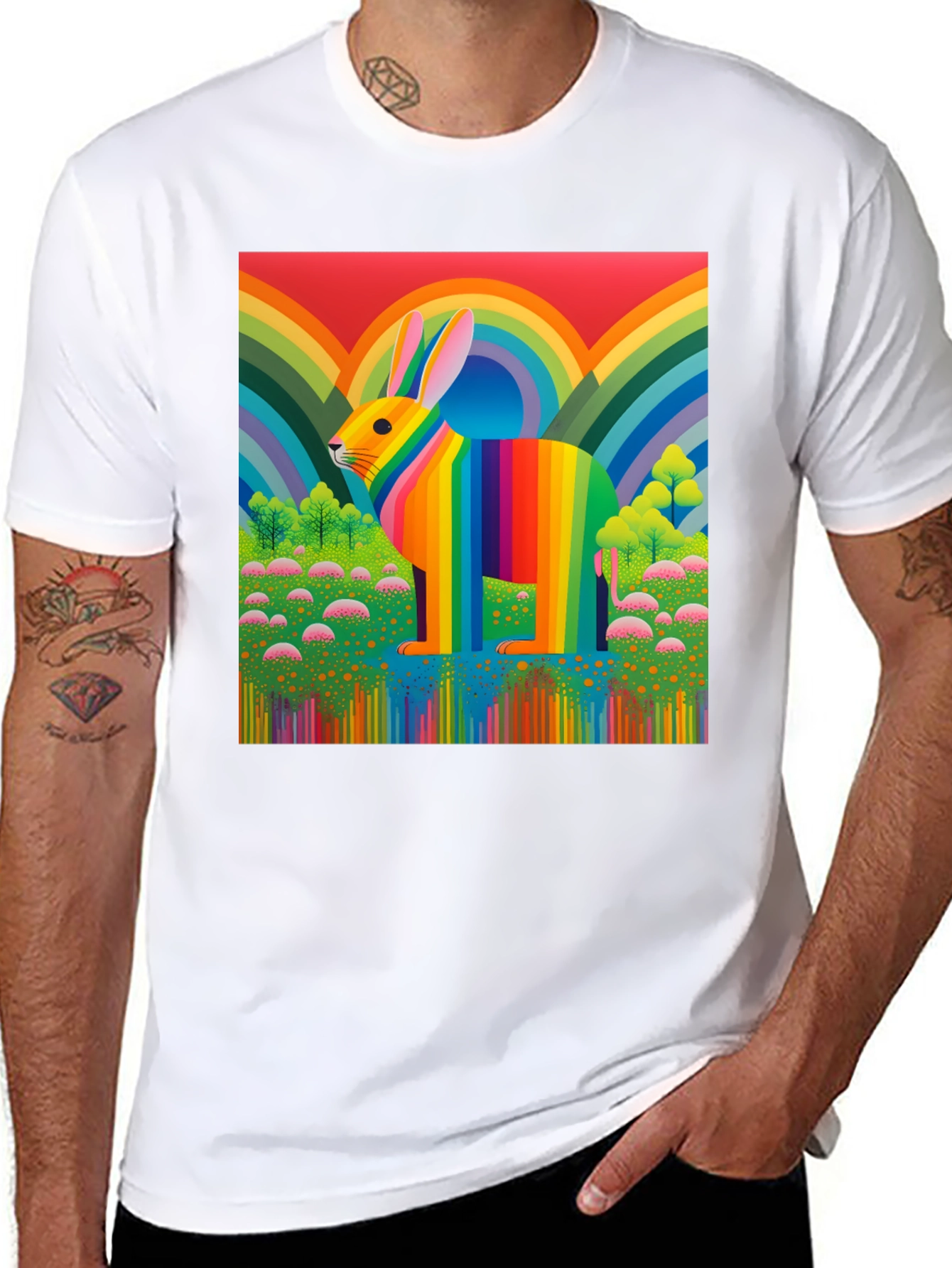 Rainbow Rabbit Graphic Tee