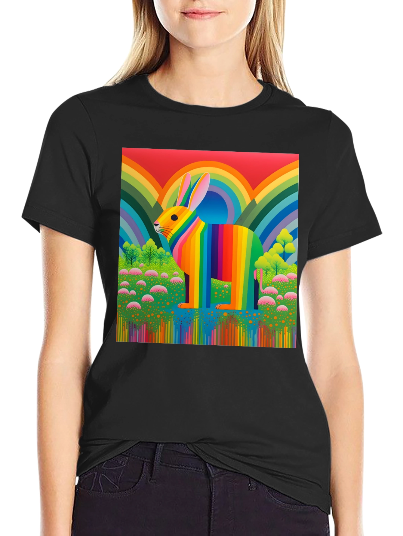 Rainbow Rabbit Graphic Tee