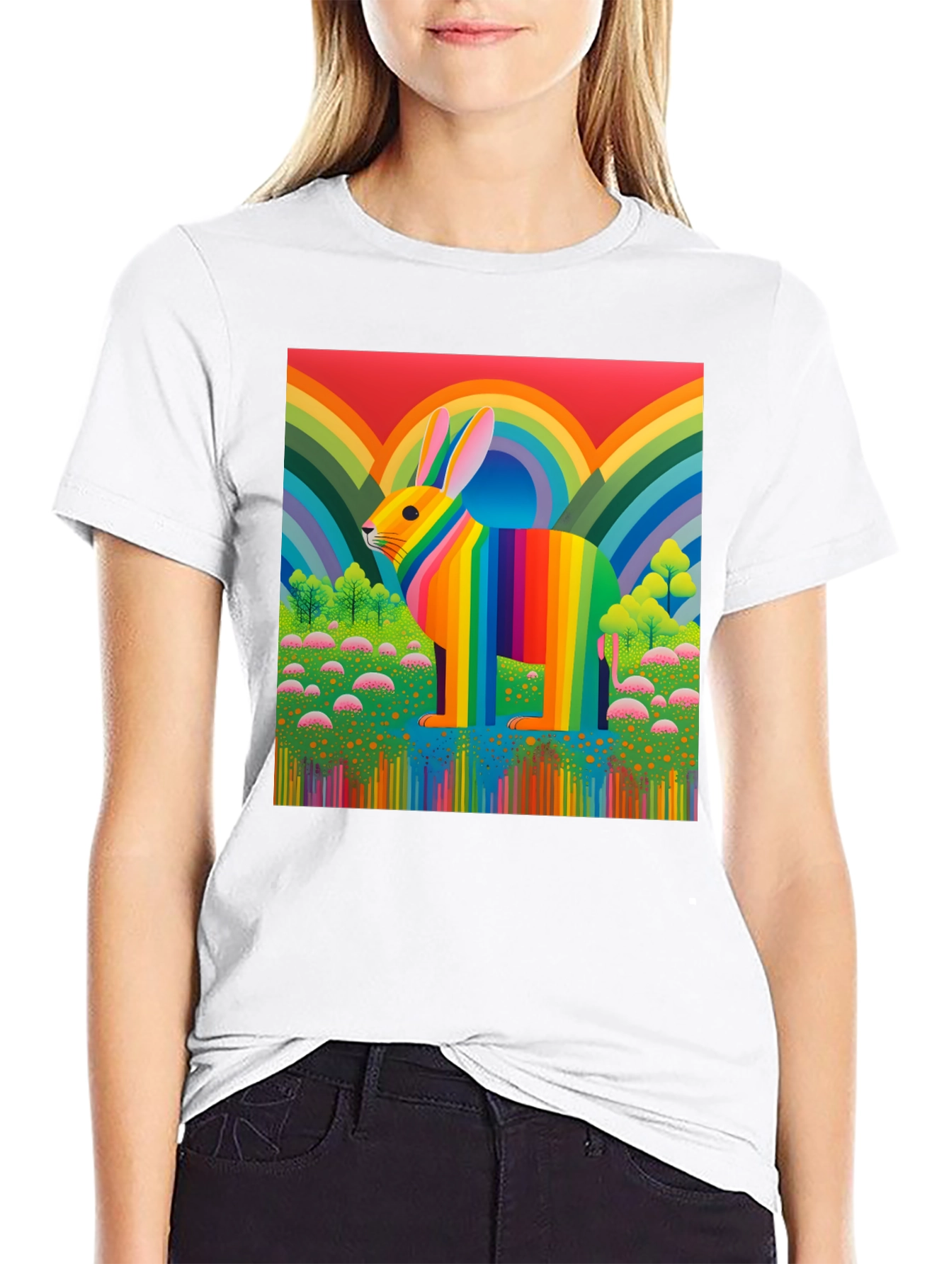 Rainbow Rabbit Graphic Tee