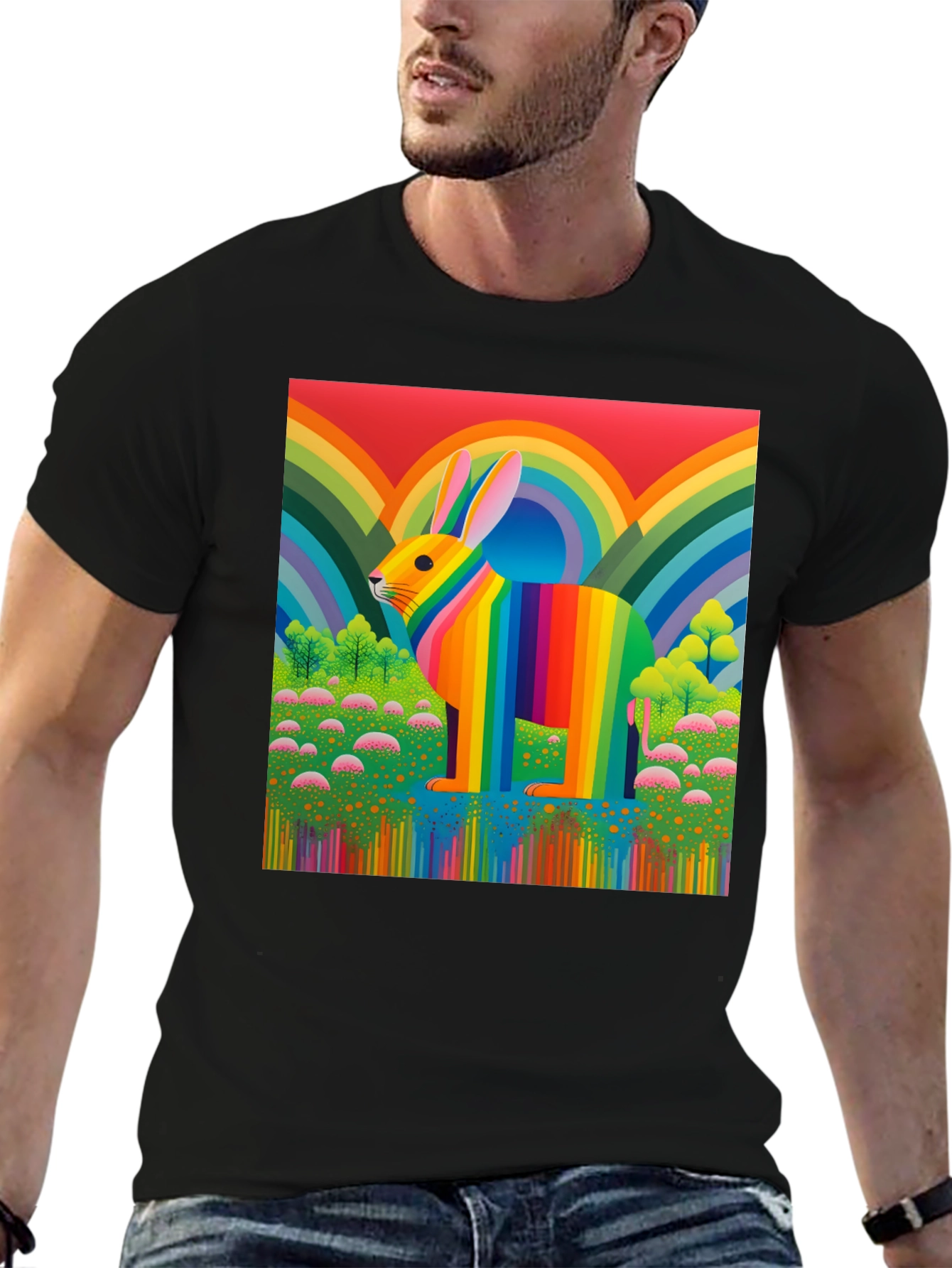 Rainbow Rabbit Graphic Tee