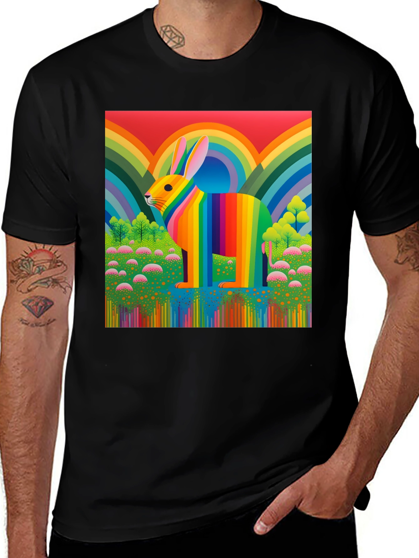Rainbow Rabbit Graphic Tee