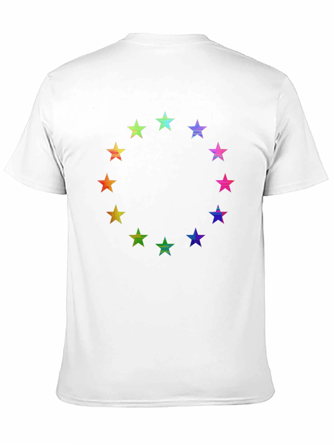 Rainbow Star Circle Black T-Shirt