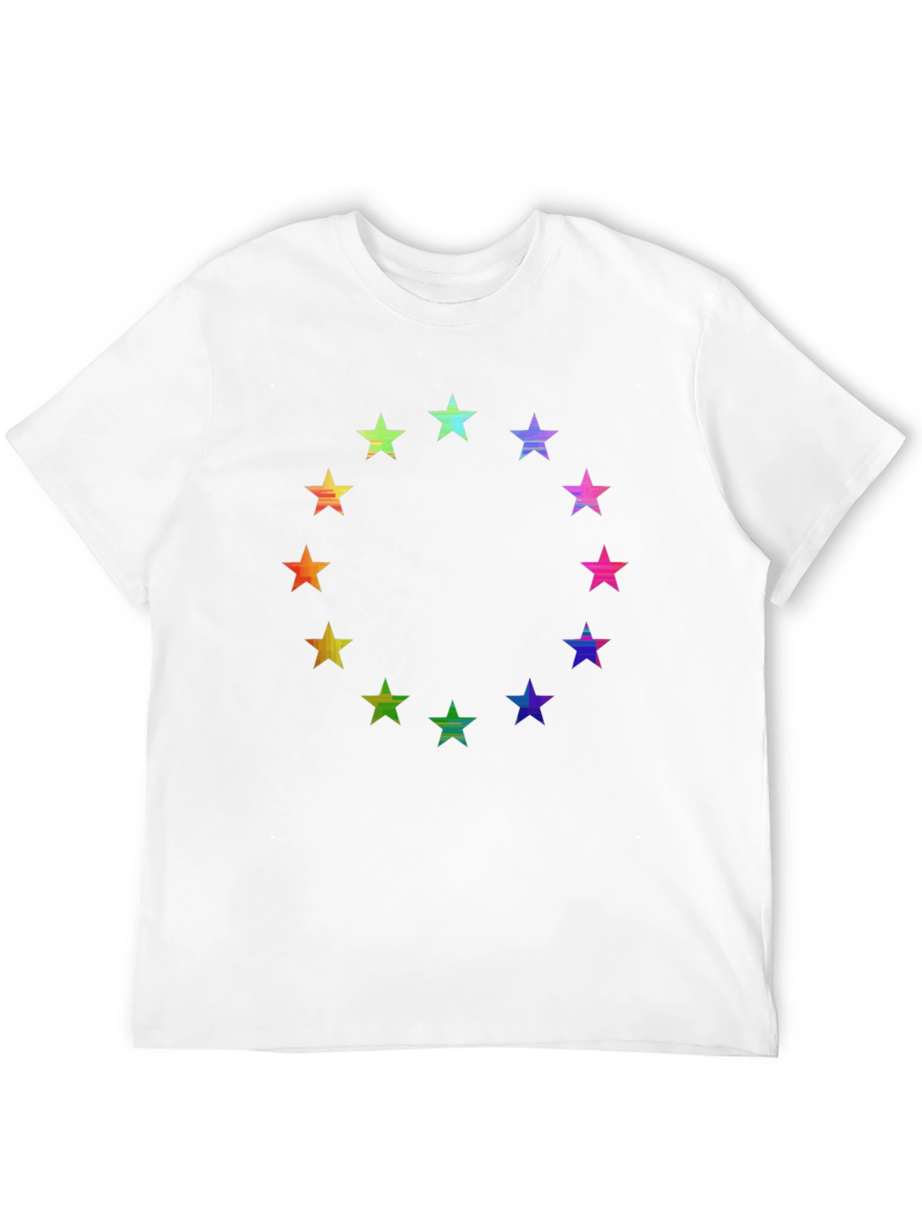 Rainbow Star Circle Black T-Shirt