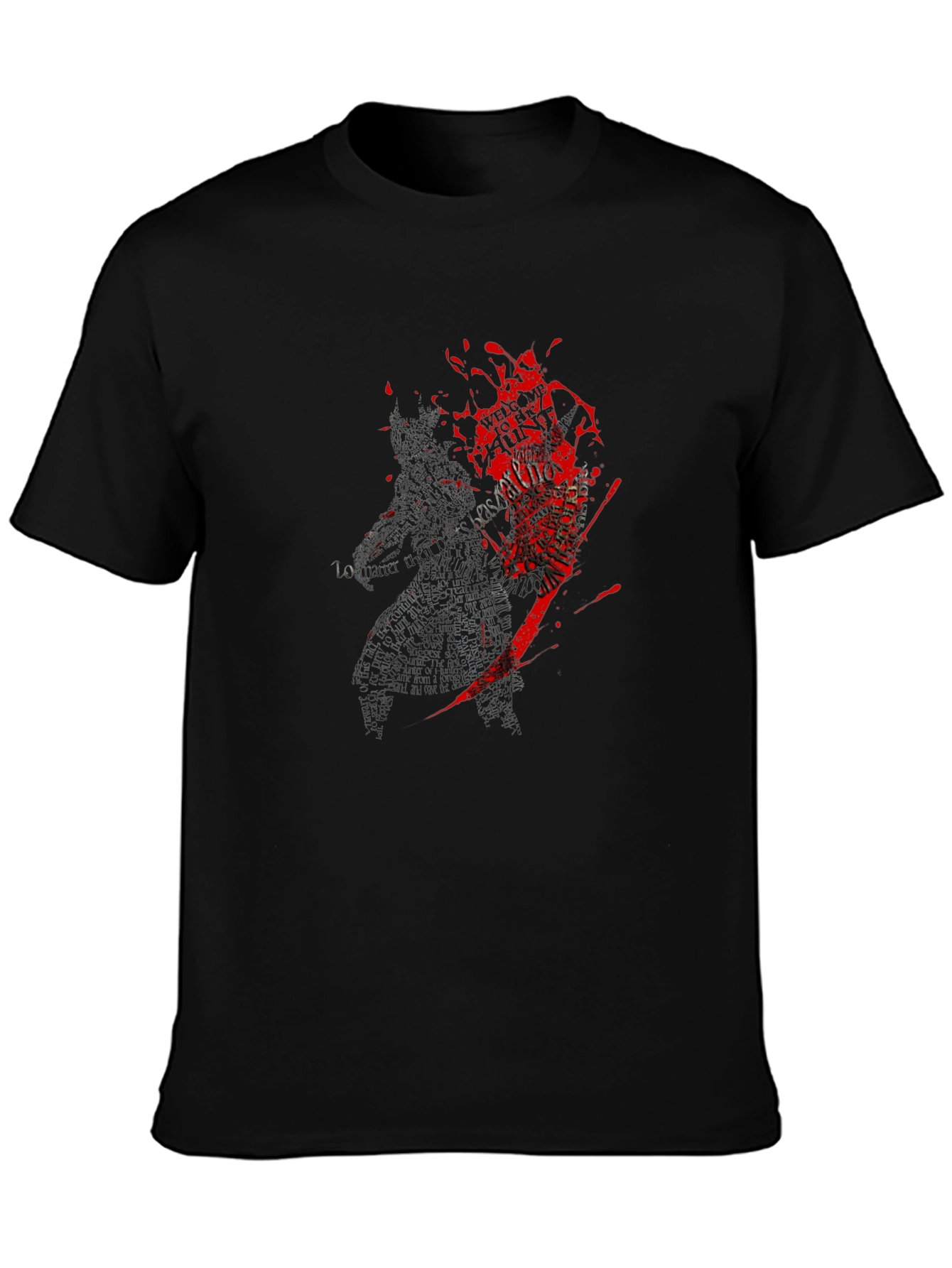 Graphic Print Crew Neck T-Shirt - Dark