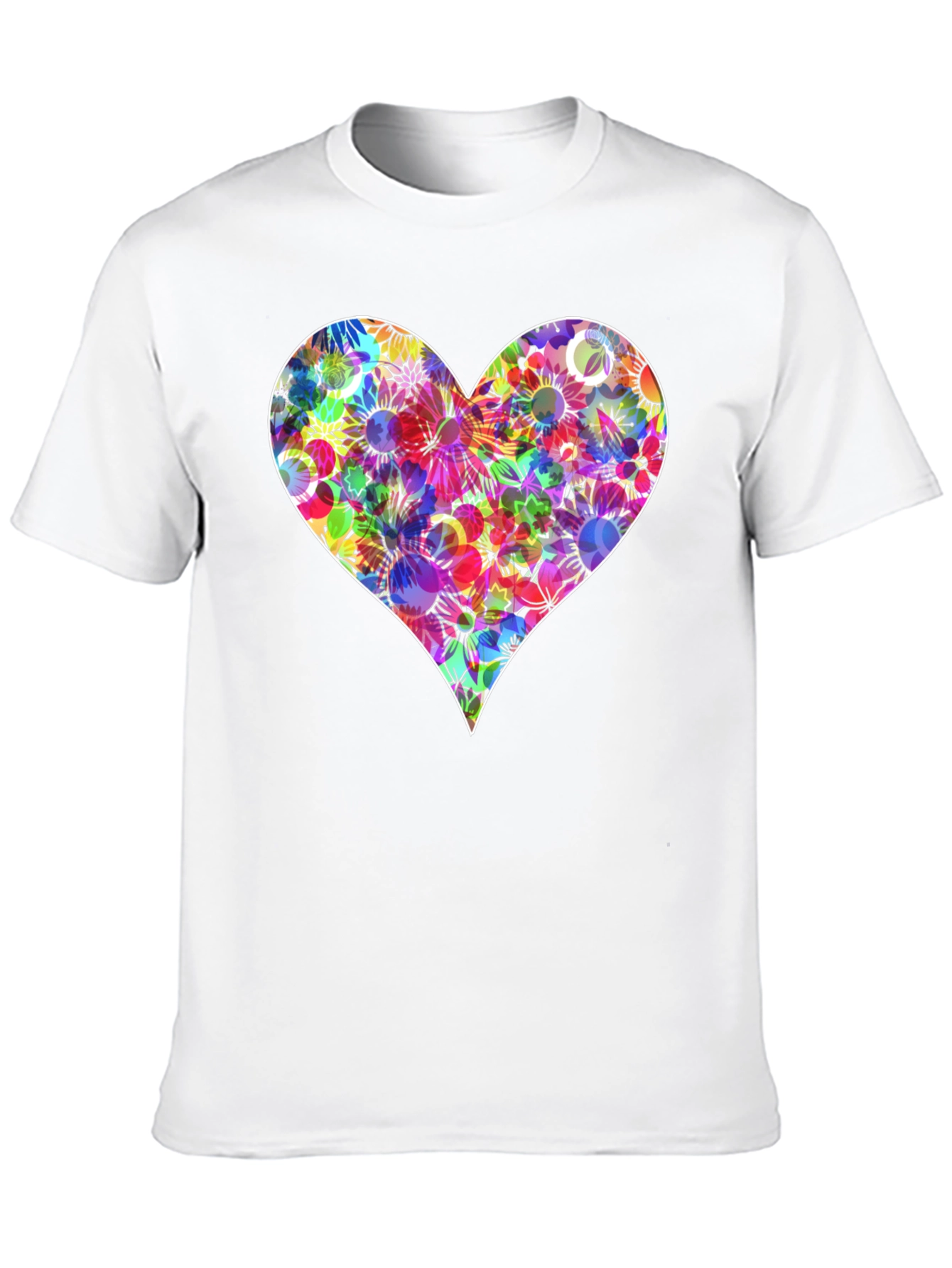 Floral Heart Graphic T-Shirt - Stylish Black Tee