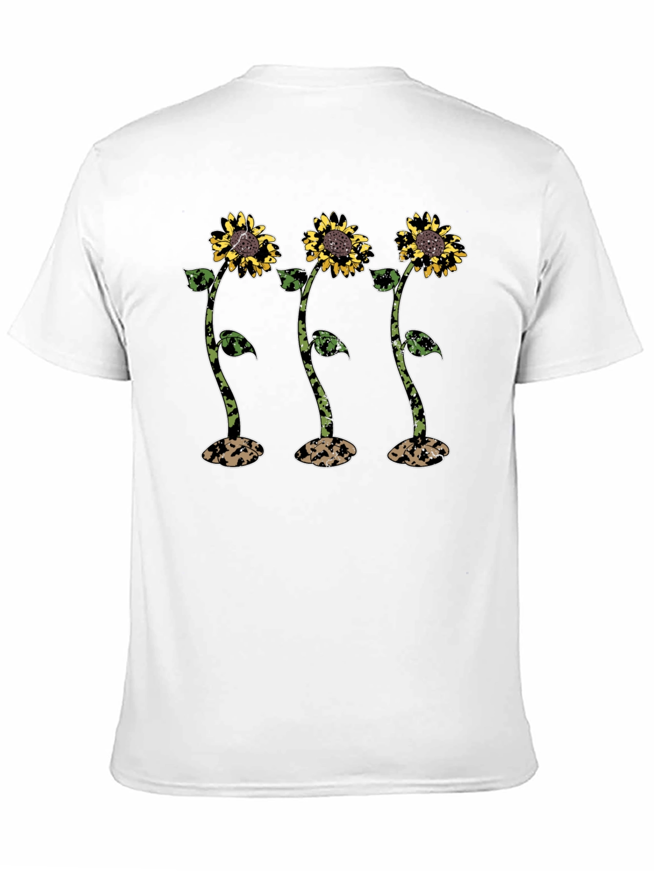 Sunflower Graphic Print Mens Black T-Shirt