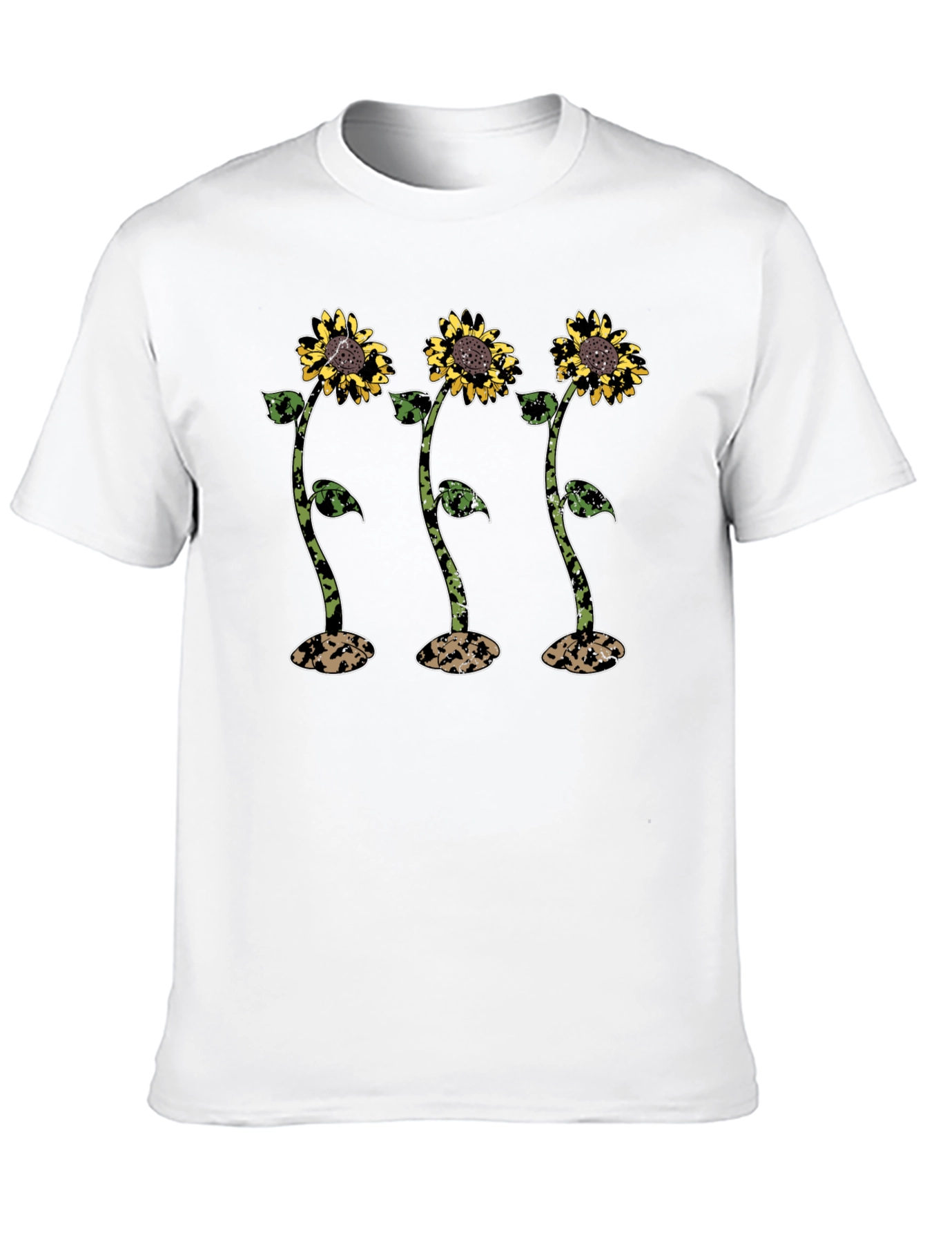 Sunflower Graphic Print Mens Black T-Shirt