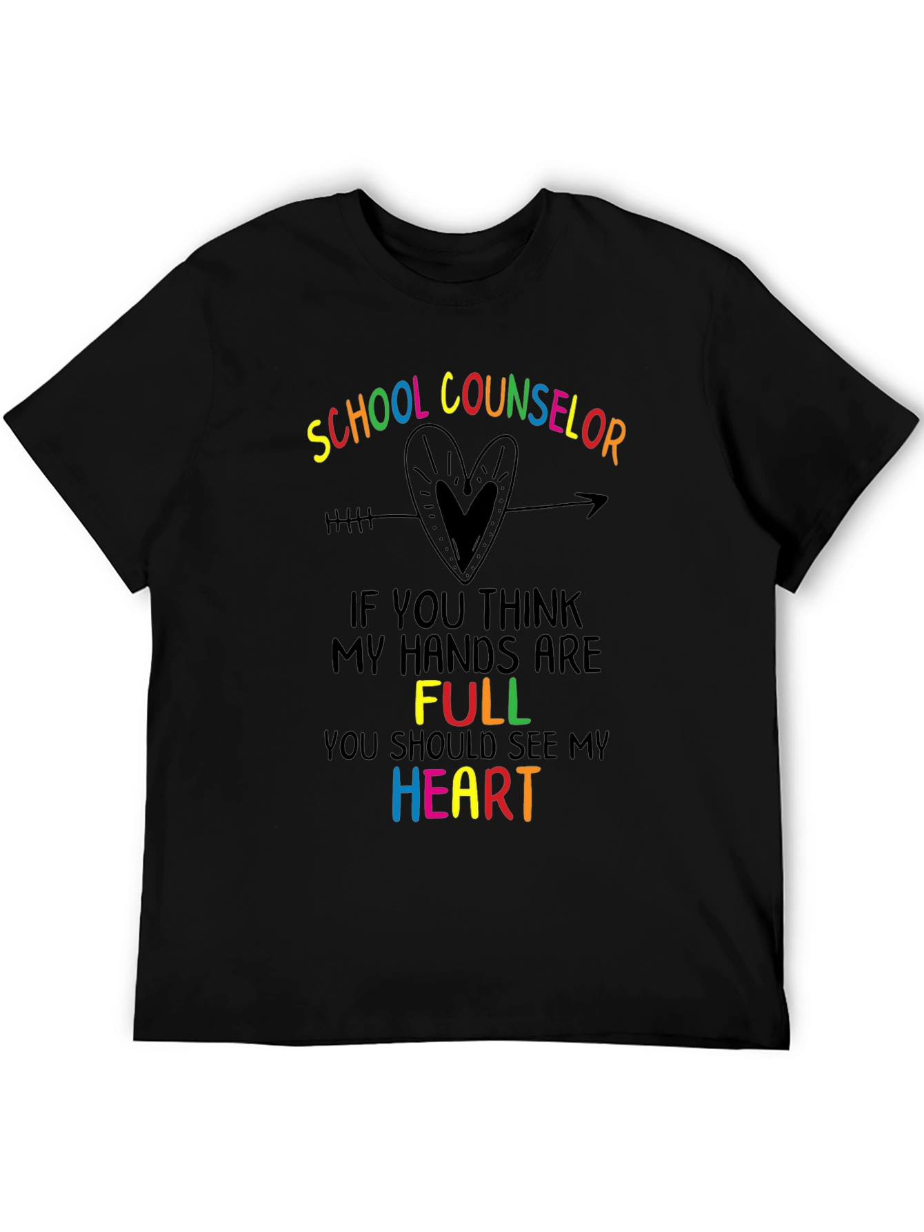 School Counselor Heart Graphic T-Shirt