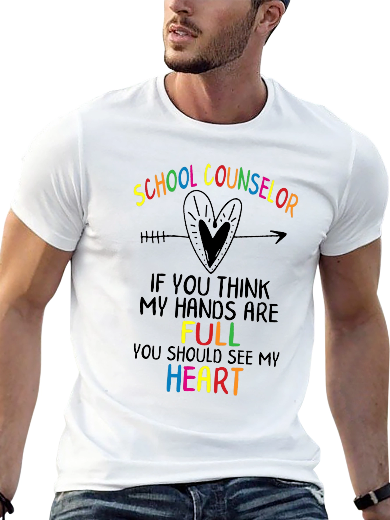 School Counselor Heart Graphic T-Shirt