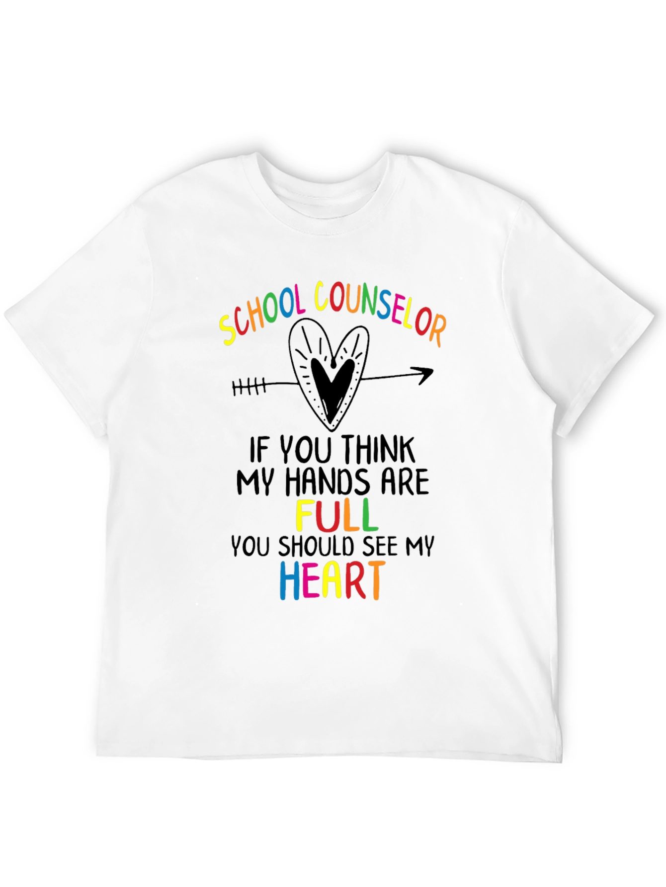School Counselor Heart Graphic T-Shirt