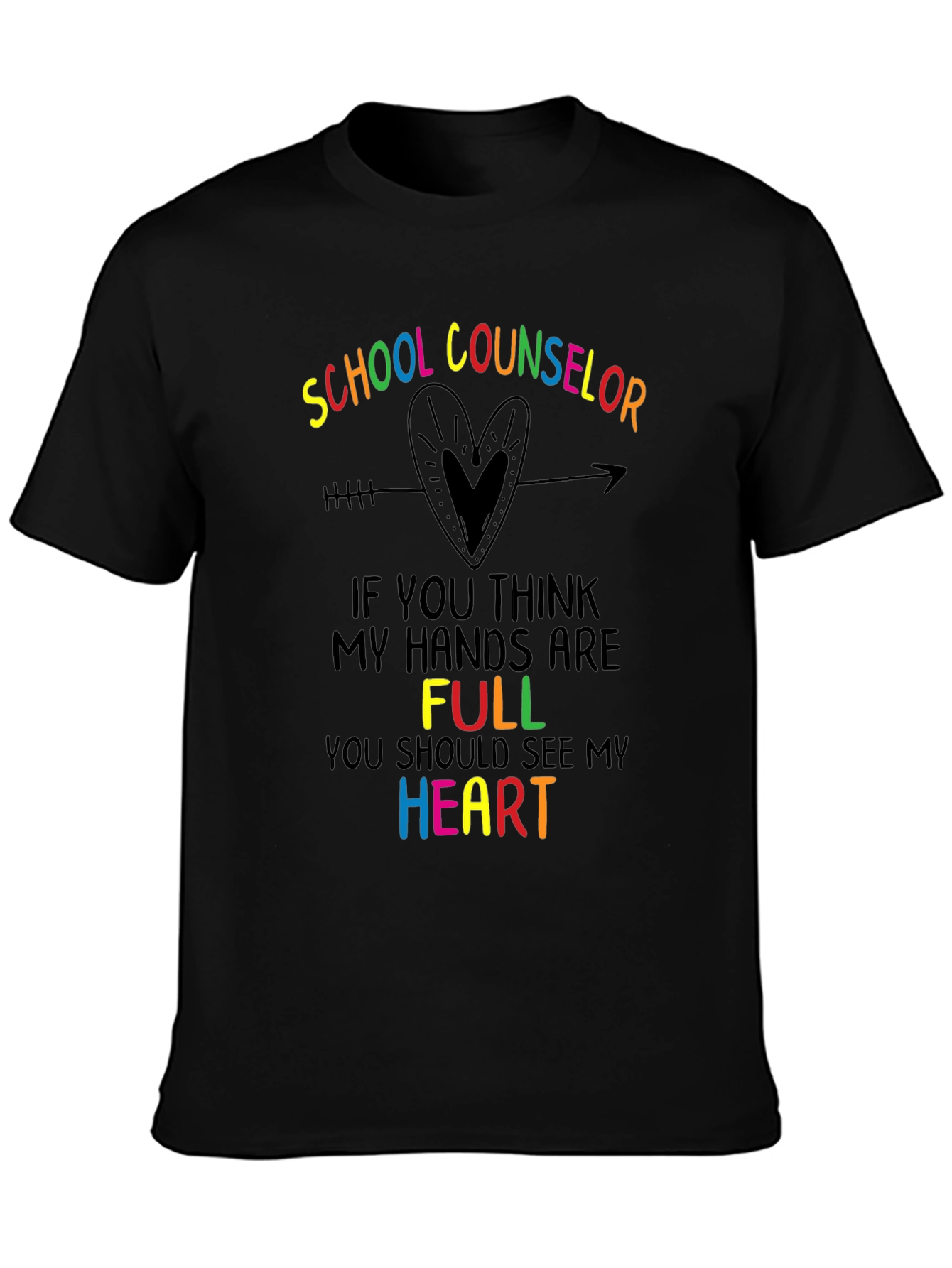 School Counselor Heart Graphic T-Shirt