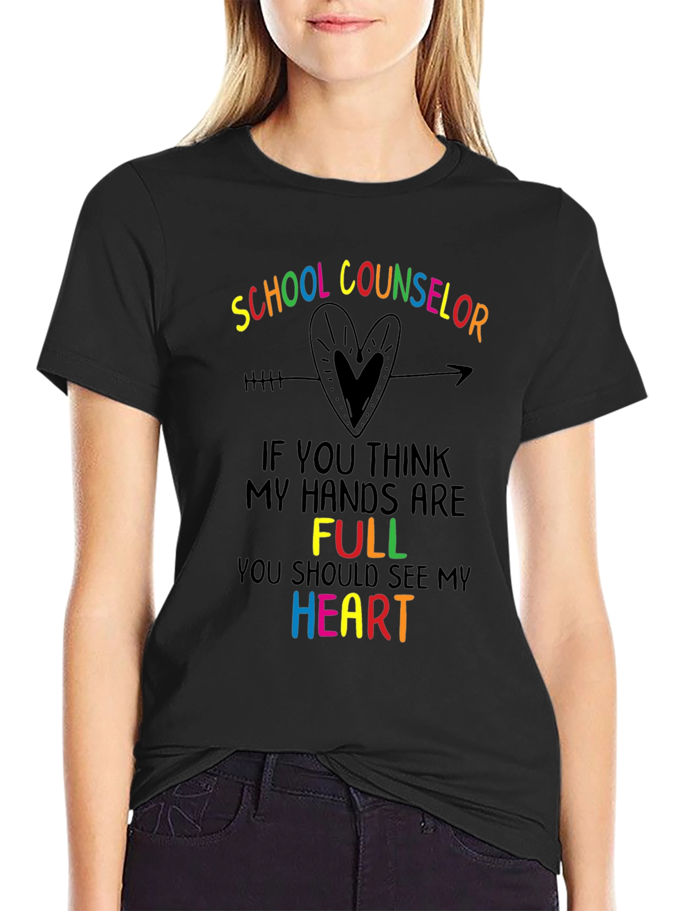 School Counselor Heart Graphic T-Shirt