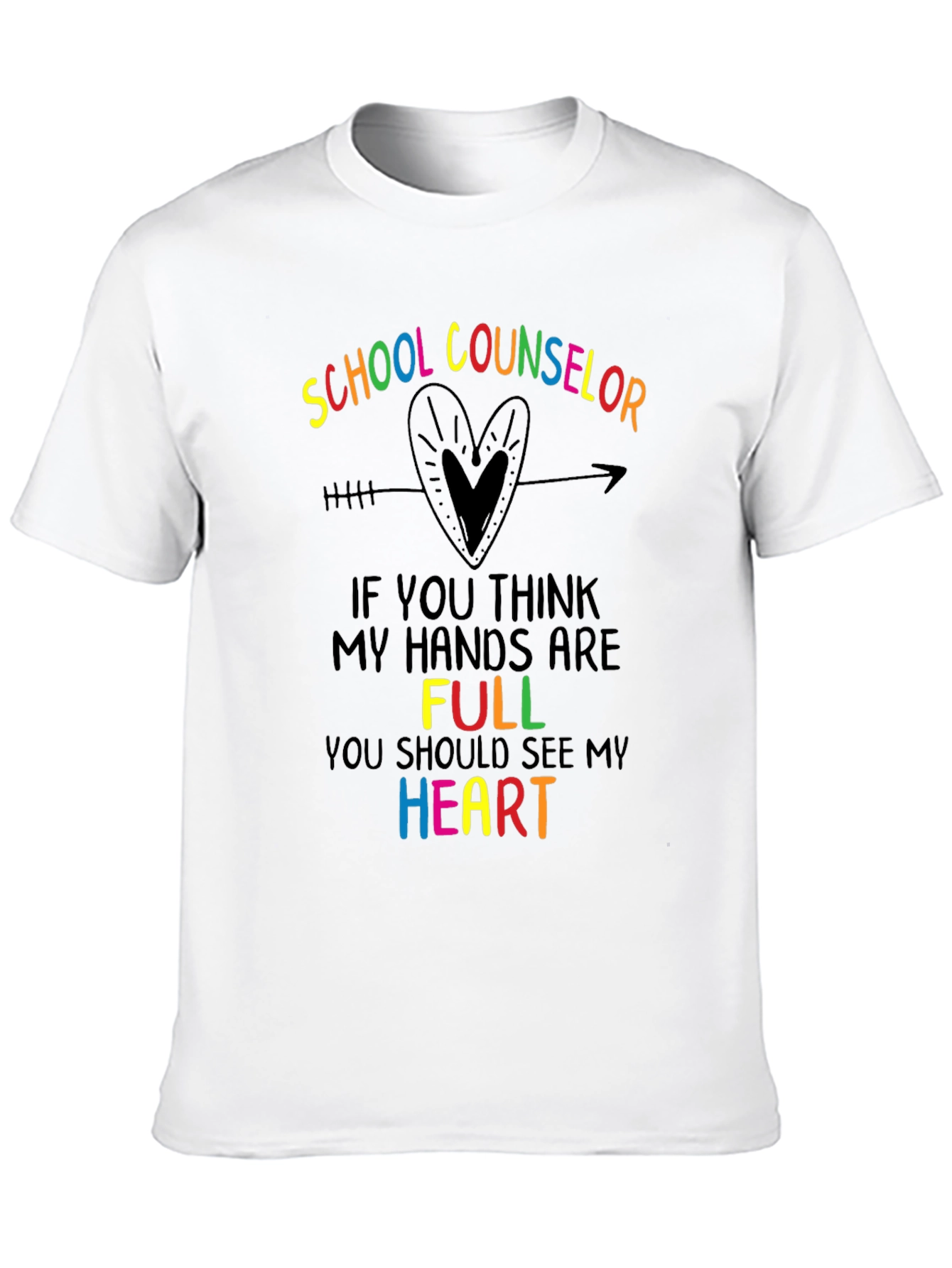 School Counselor Heart Graphic T-Shirt