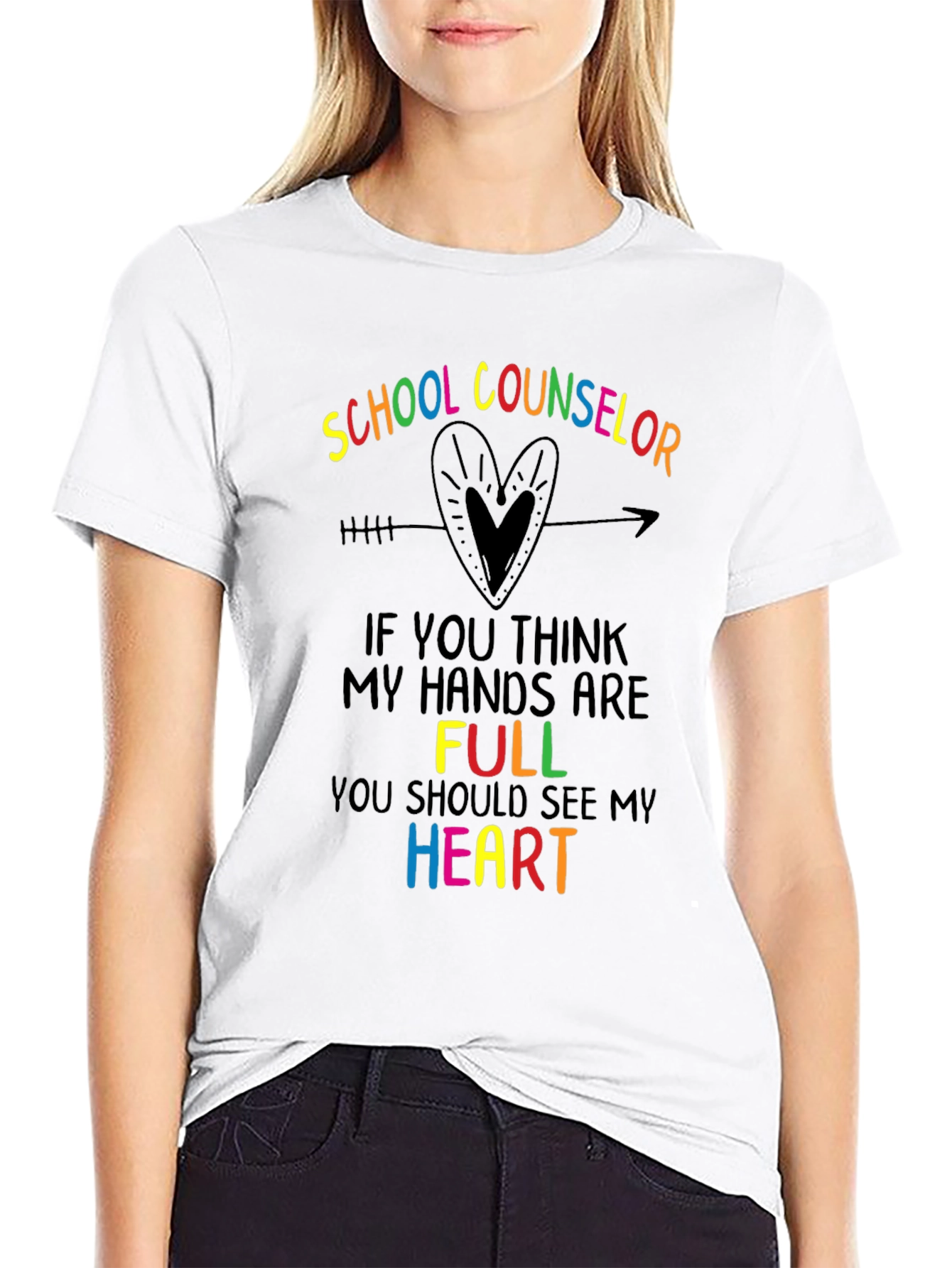 School Counselor Heart Graphic T-Shirt