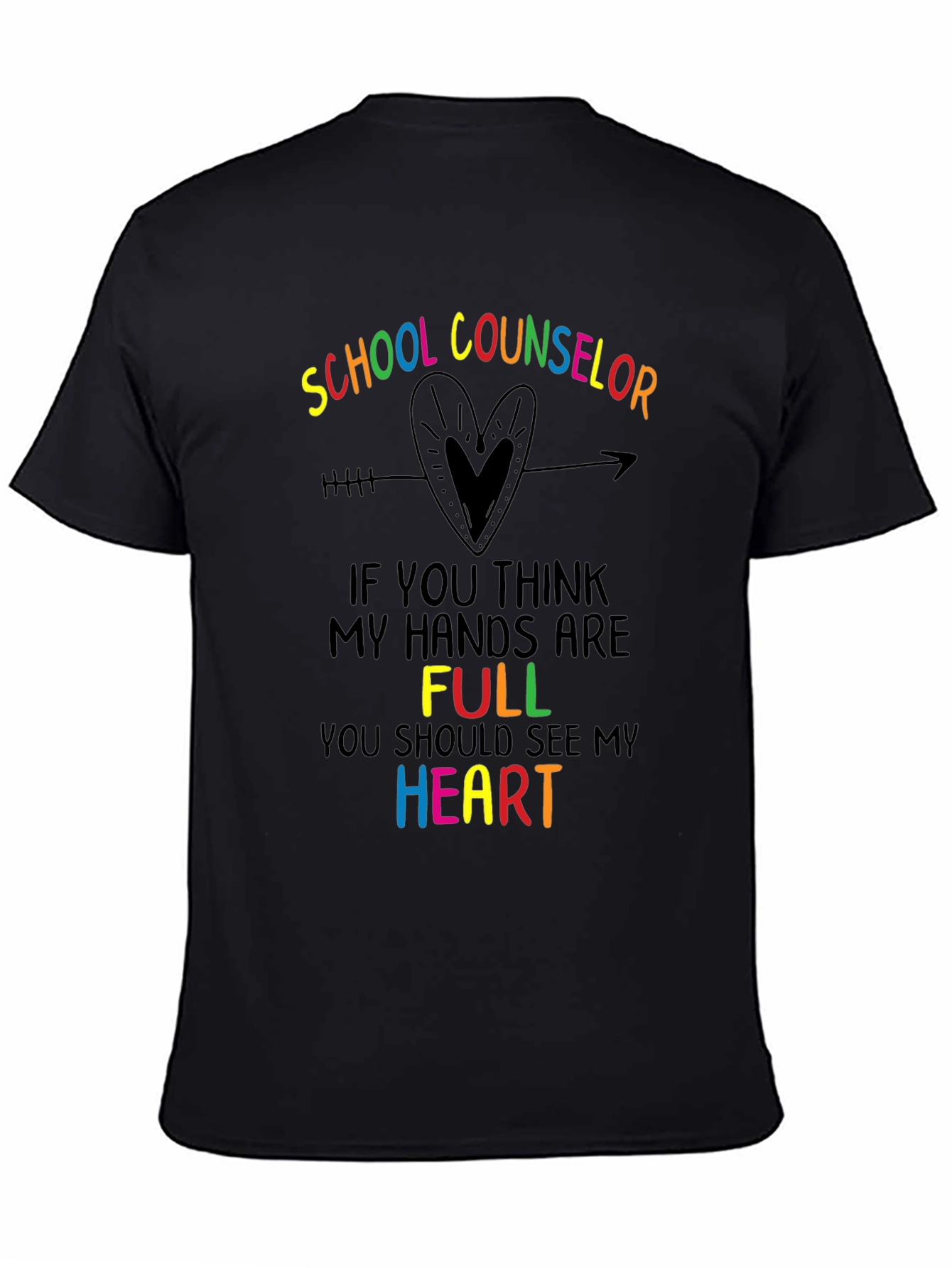School Counselor Heart Graphic T-Shirt