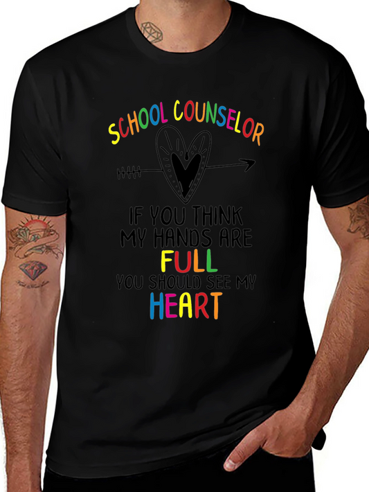 School Counselor Heart Graphic T-Shirt