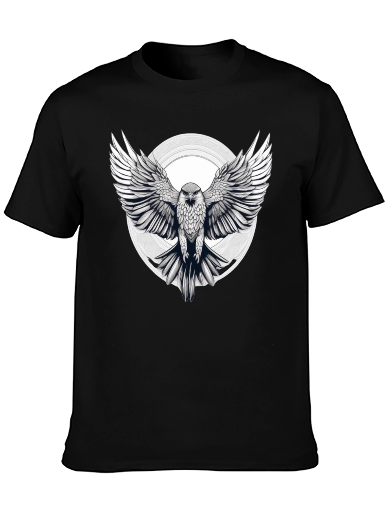 Eagle Graphic Print Black T-Shirt