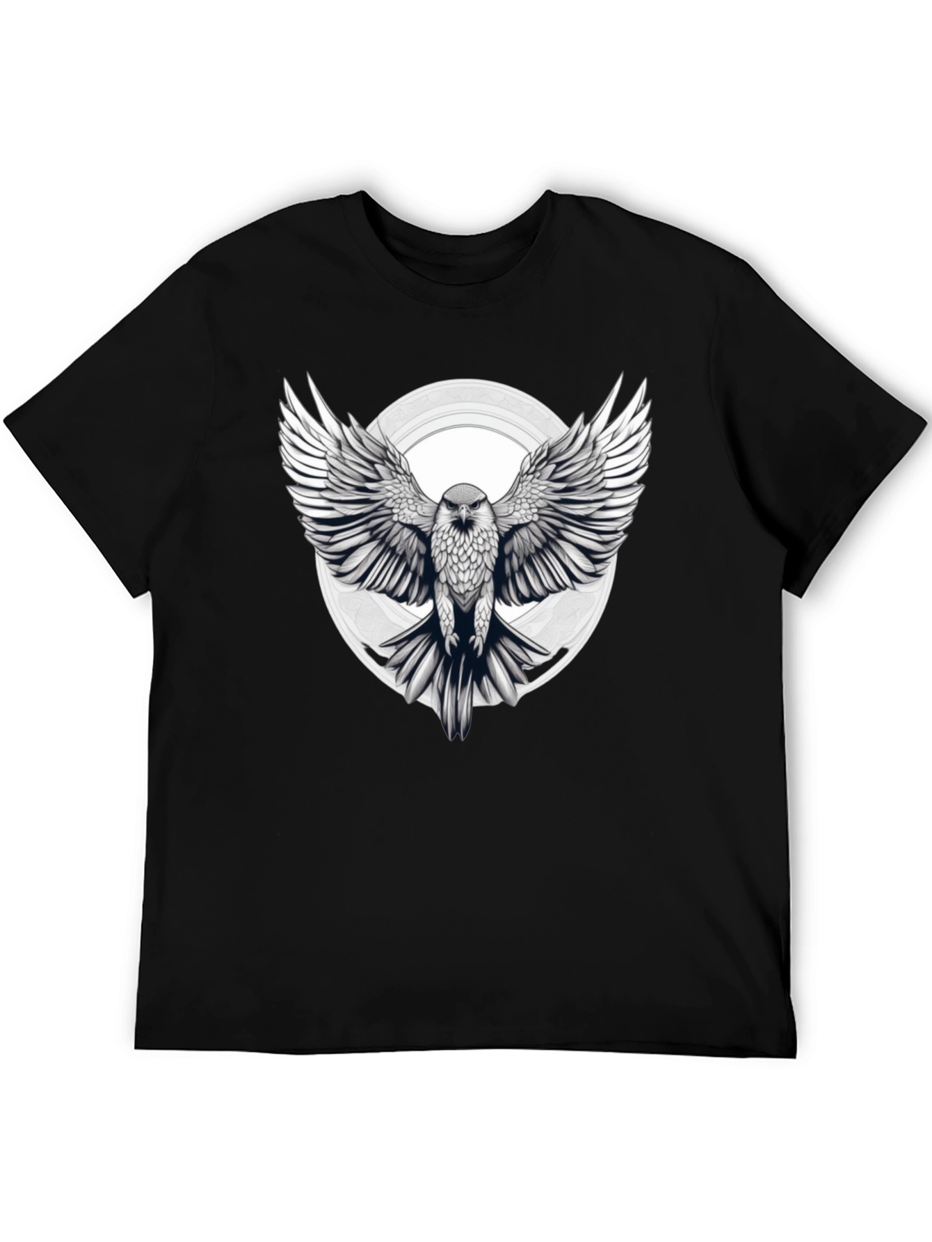 Eagle Graphic Print Black T-Shirt