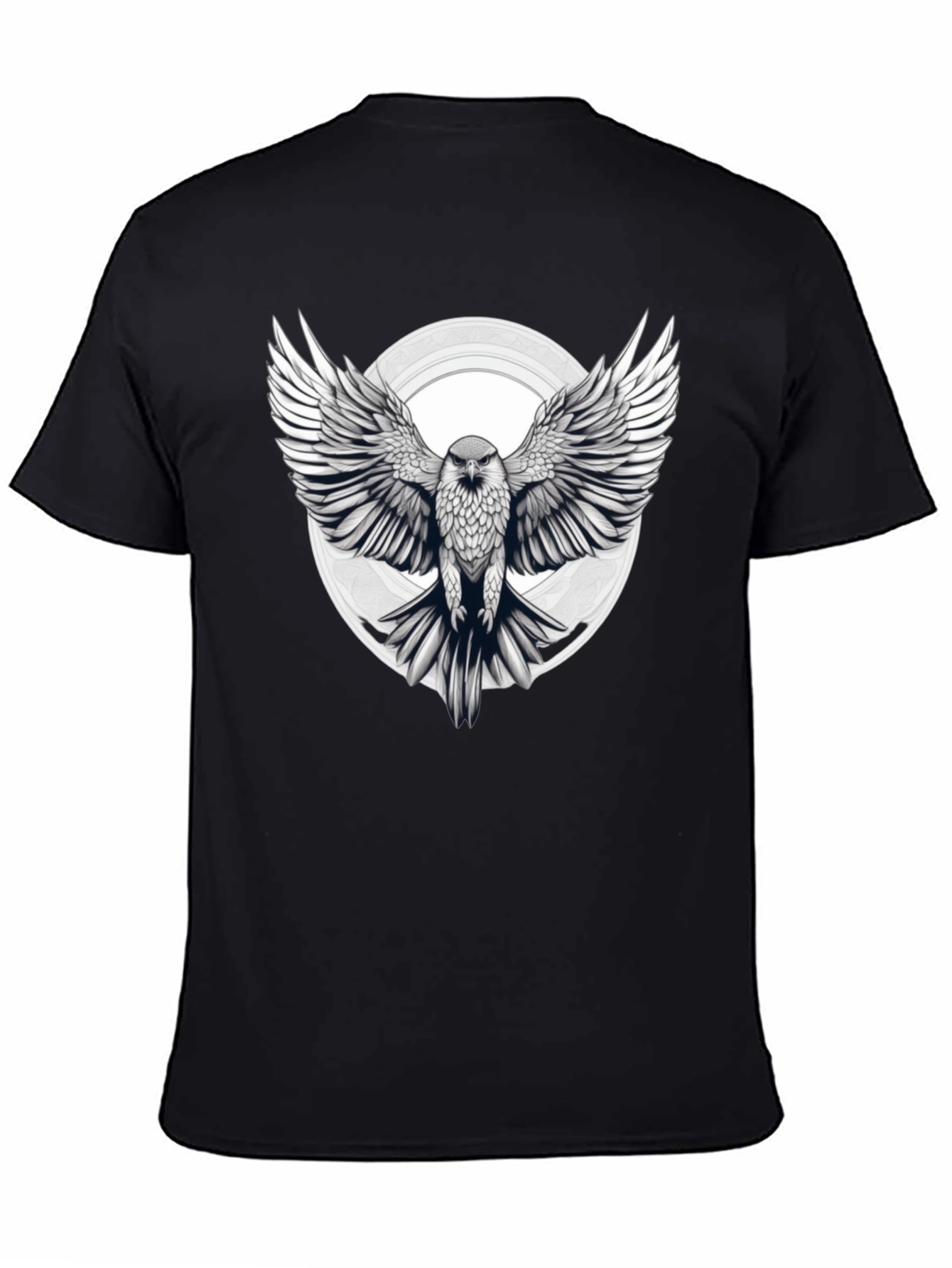 Eagle Graphic Print Black T-Shirt