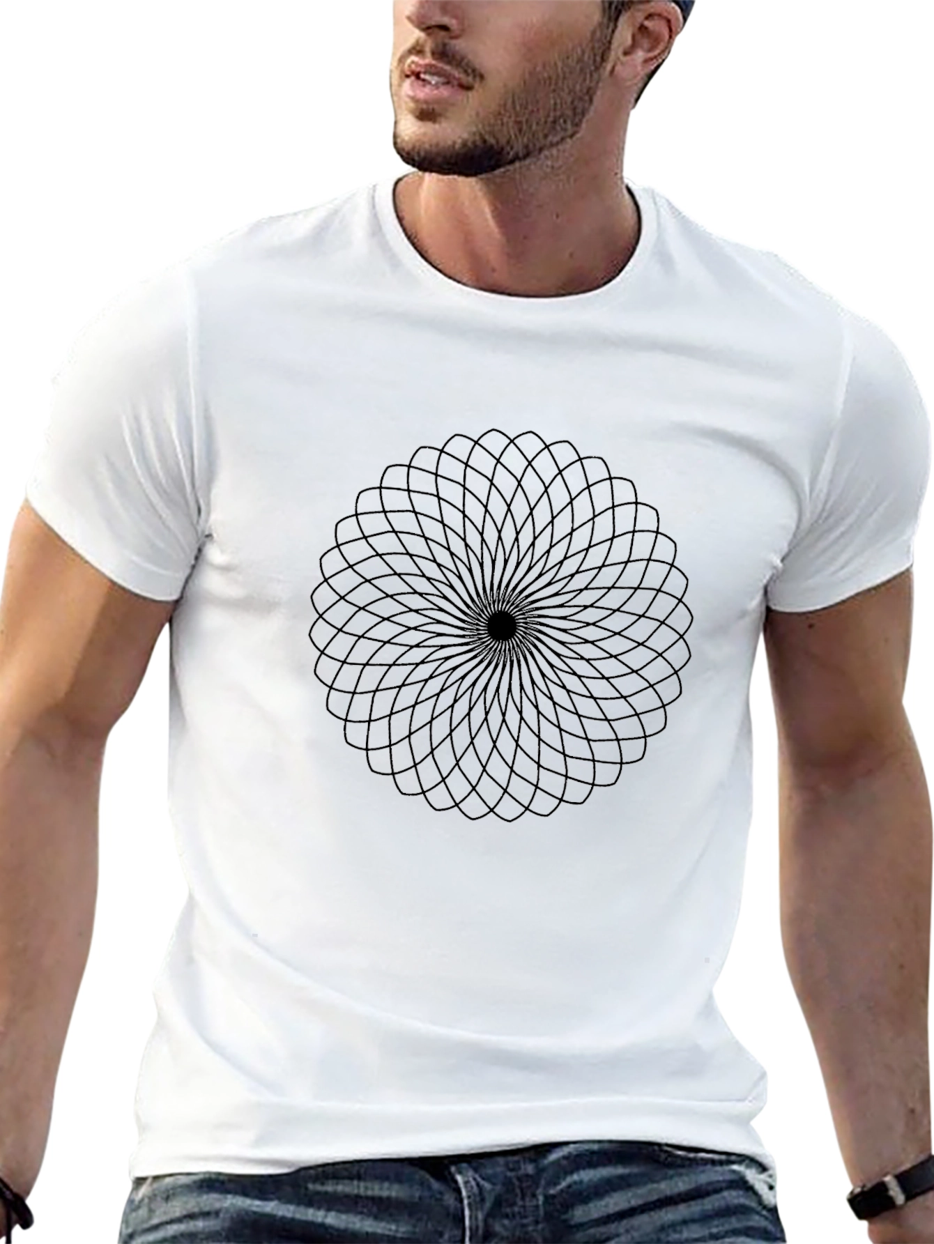 Geometric Mandala Black T-Shirt