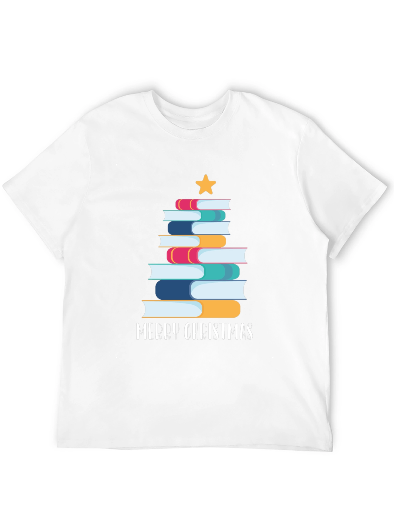 Festive Book Christmas Tree T-Shirt
