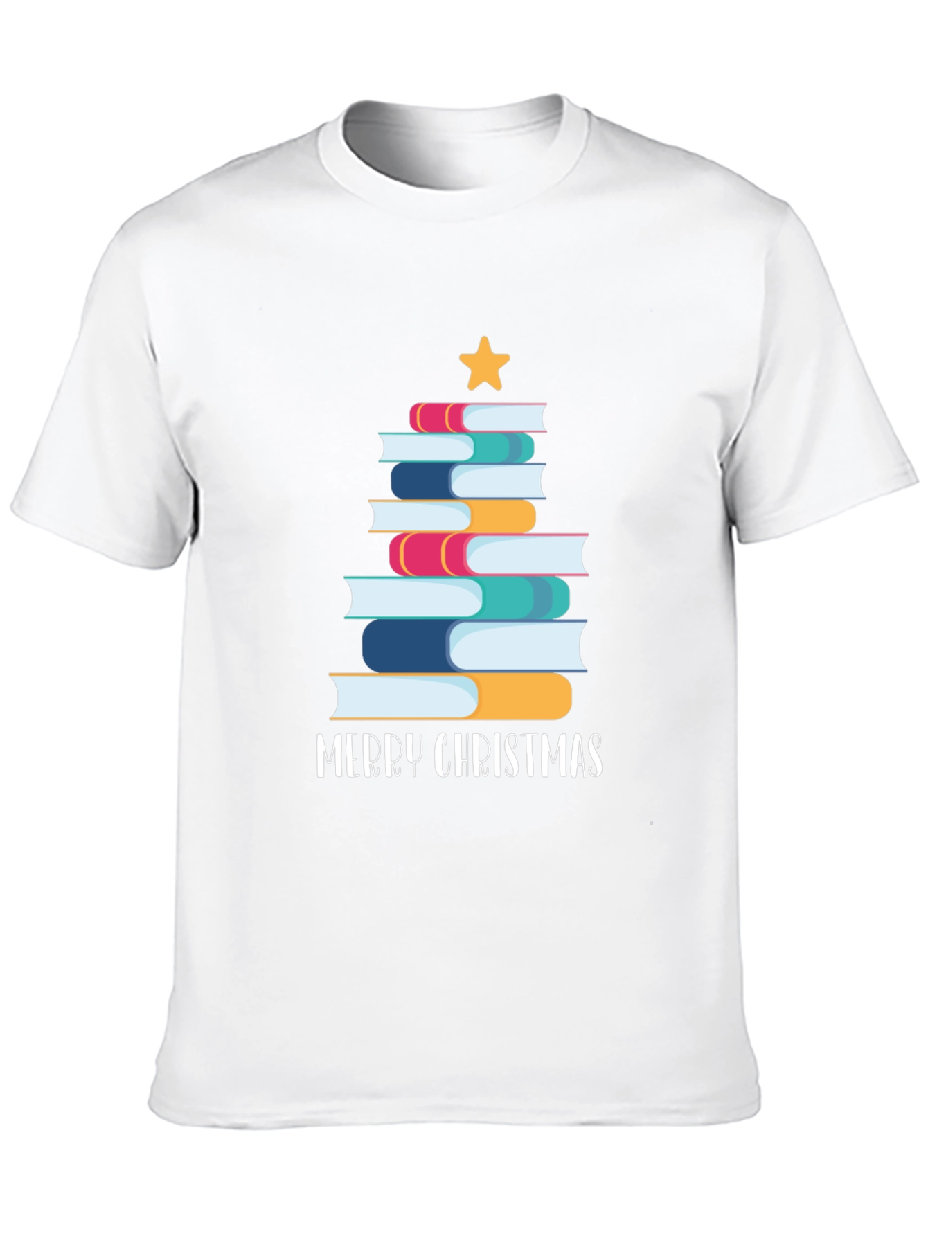 Festive Book Christmas Tree T-Shirt