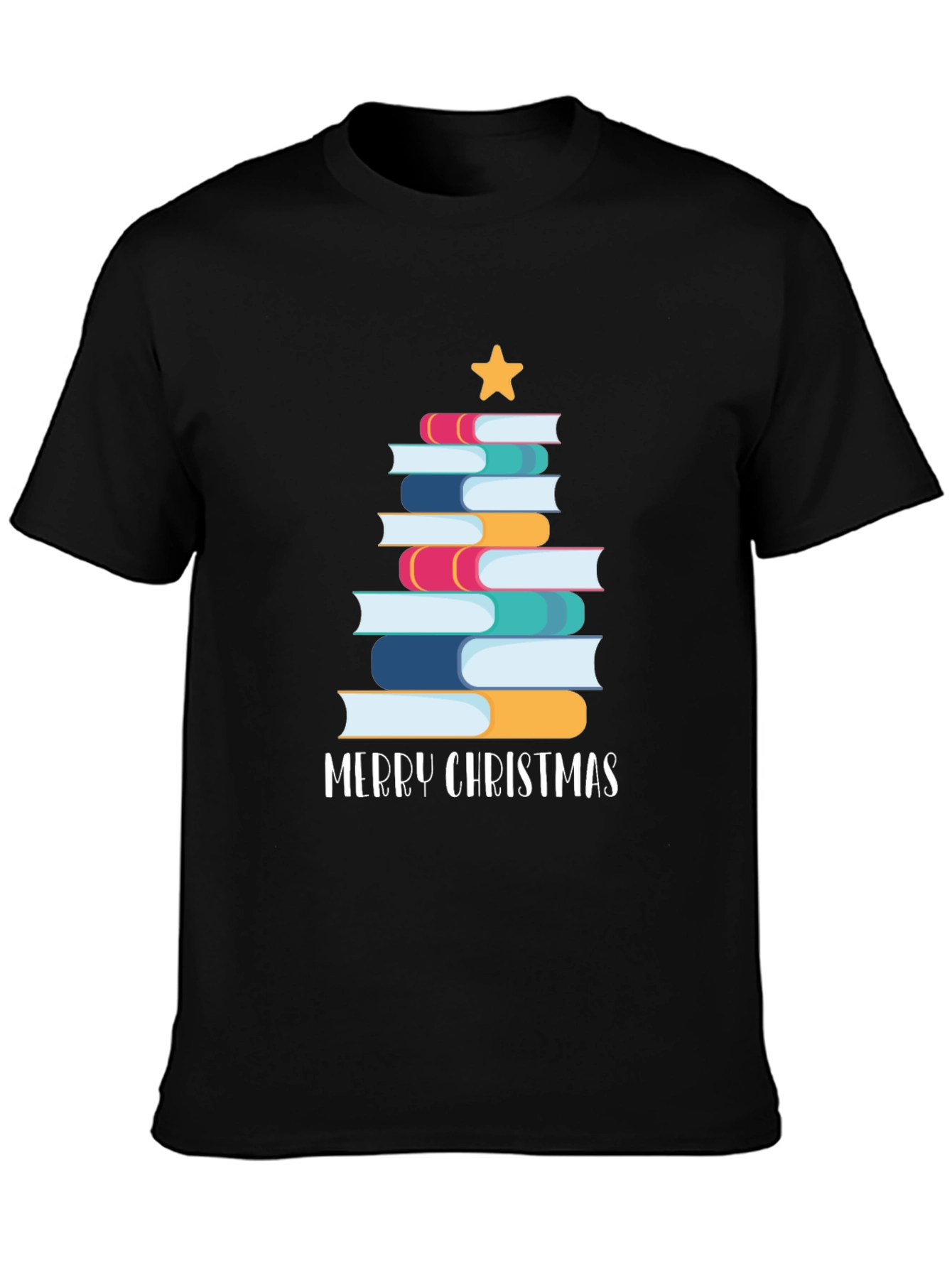 Festive Book Christmas Tree T-Shirt