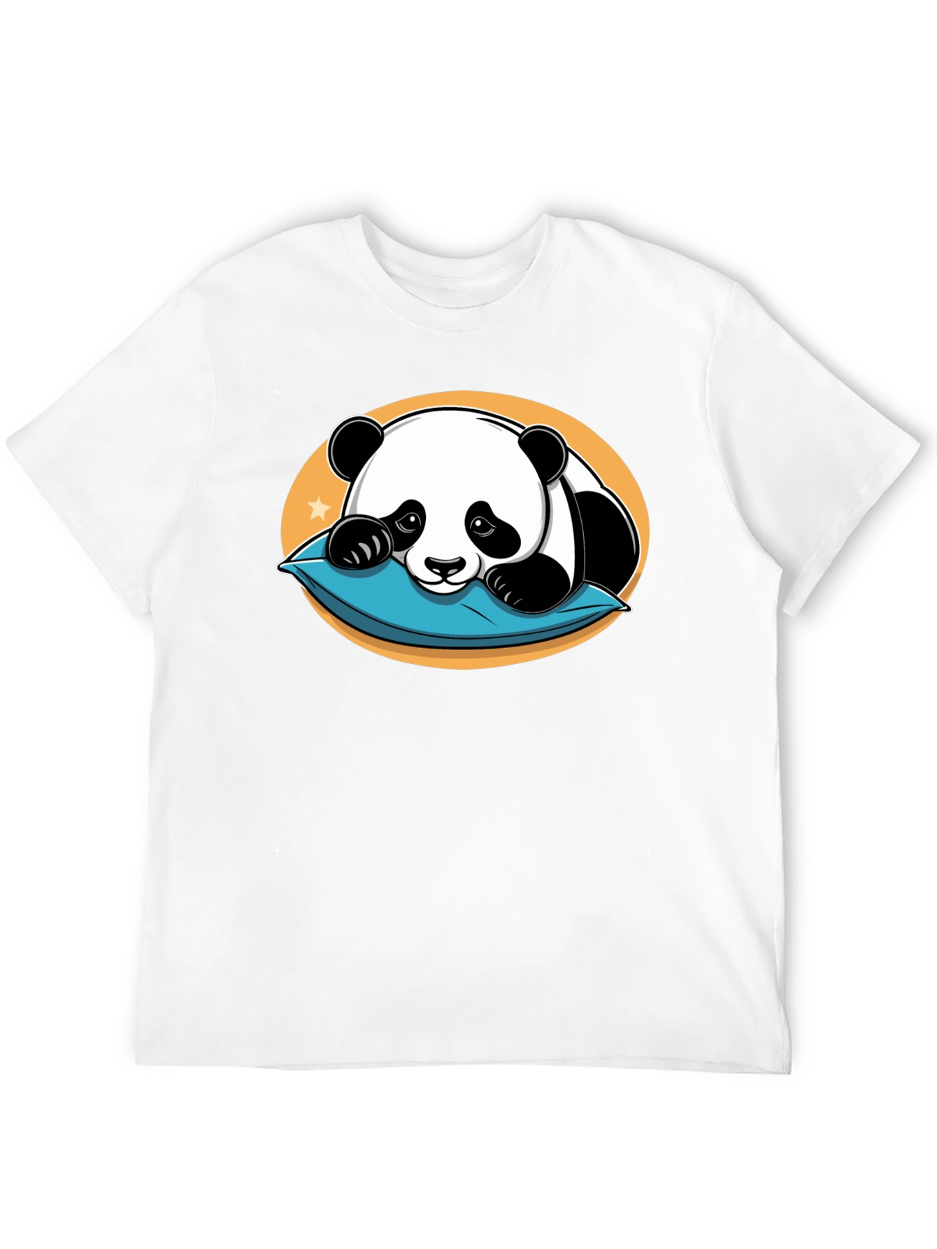 Cute Panda Pillow Black T-Shirt