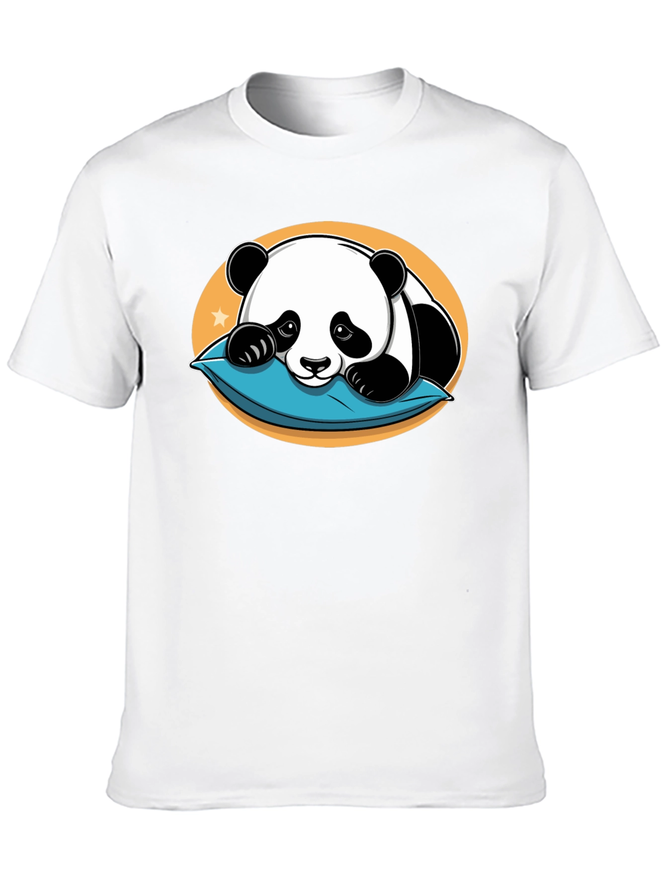 Cute Panda Pillow Black T-Shirt