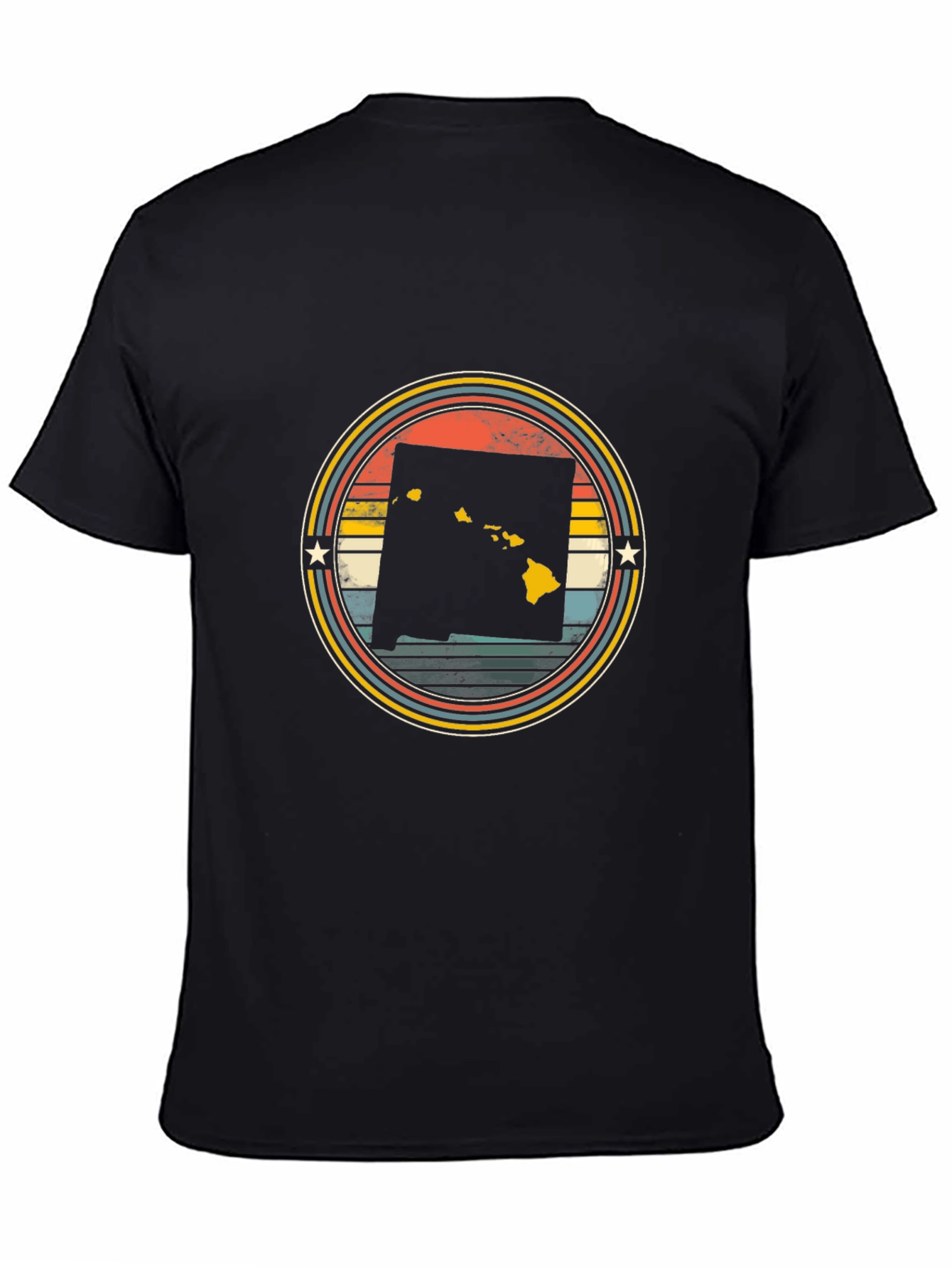 Retro Hawaii State Graphic Tee - Black