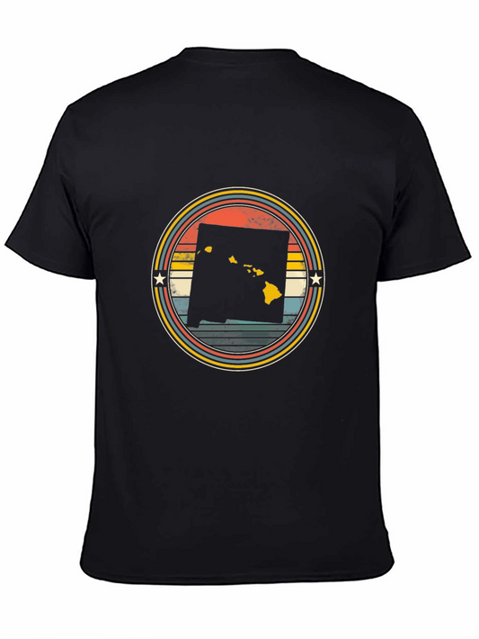 Retro Hawaii State Graphic Tee - Black