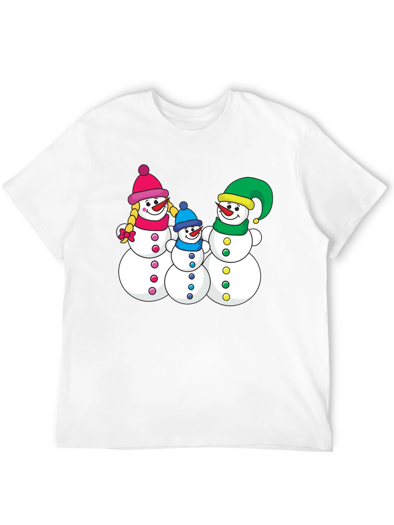 Festive Snowman Family T-Shirt - Holiday Season Apparel