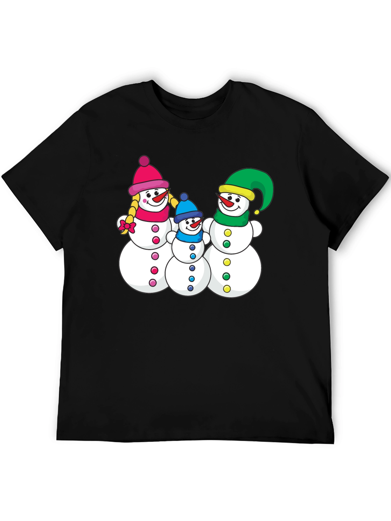 Festive Snowman Family T-Shirt - Holiday Season Apparel