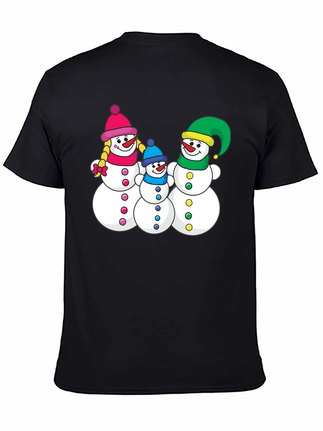 Festive Snowman Family T-Shirt - Holiday Season Apparel