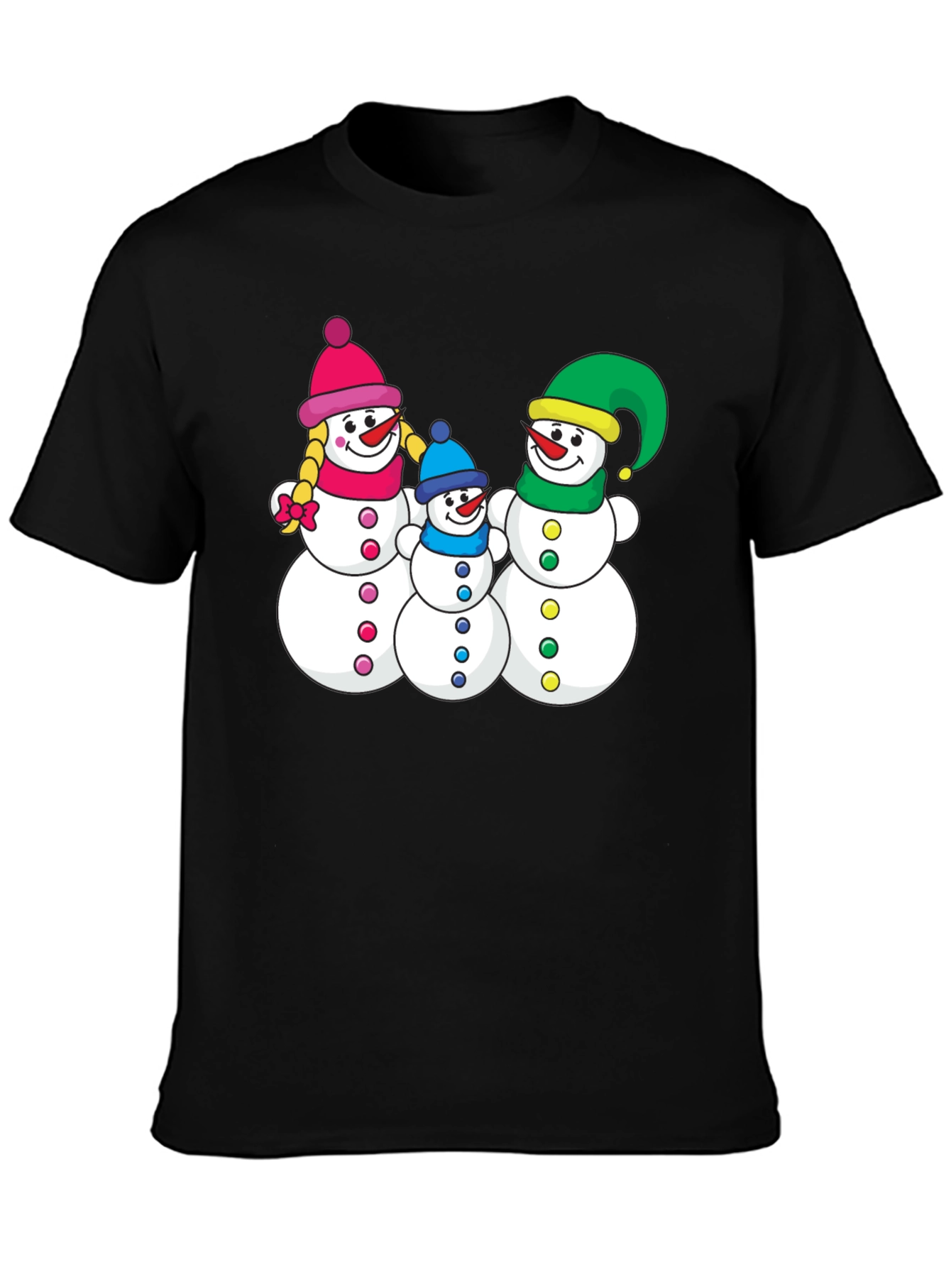 Festive Snowman Family T-Shirt - Holiday Season Apparel