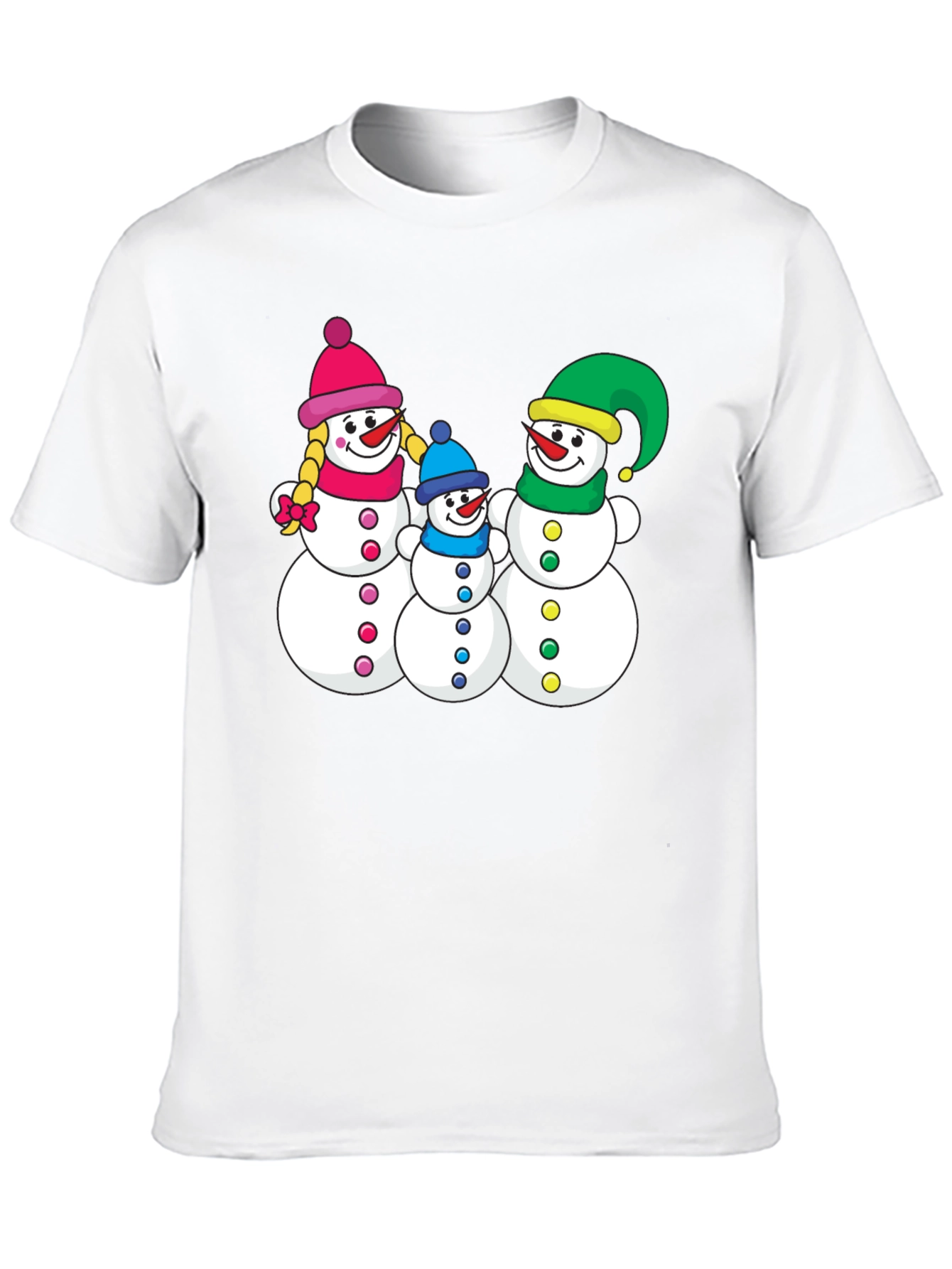 Festive Snowman Family T-Shirt - Holiday Season Apparel